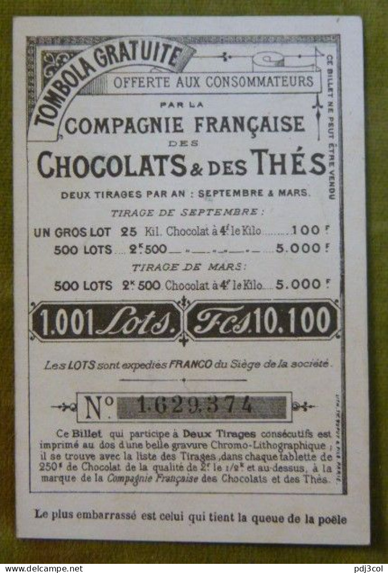 Lot de 10 chromos - Chocolat de la Cie Française - Scènes d'enfants humoristiques légendées, fonds or