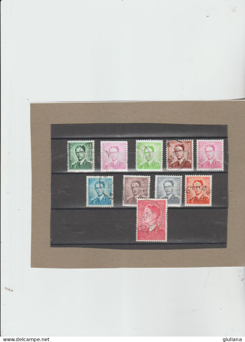 Belgio 1958-72 - (UN) 1066/755 Used  "Re Baldovino II. Tipi Precedenti" - 10 Valori Della Serie - Used Stamps