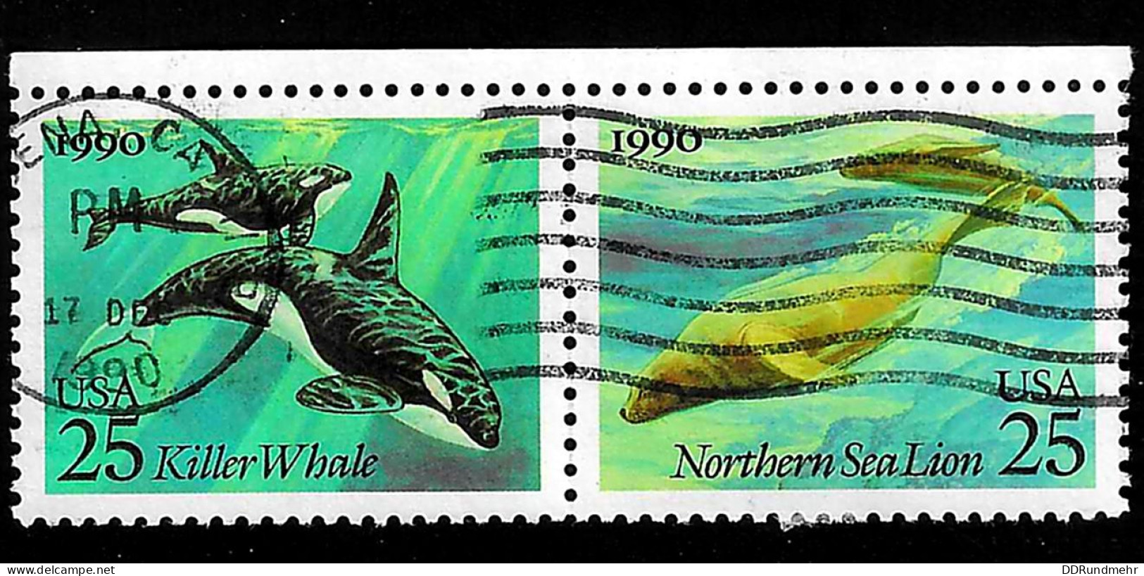 1990 Whales  Michel US 2107 - 2108 Stamp Number US 2508 - 2509 Yvert Et Tellier US 1917 - 1918 Used - Usados