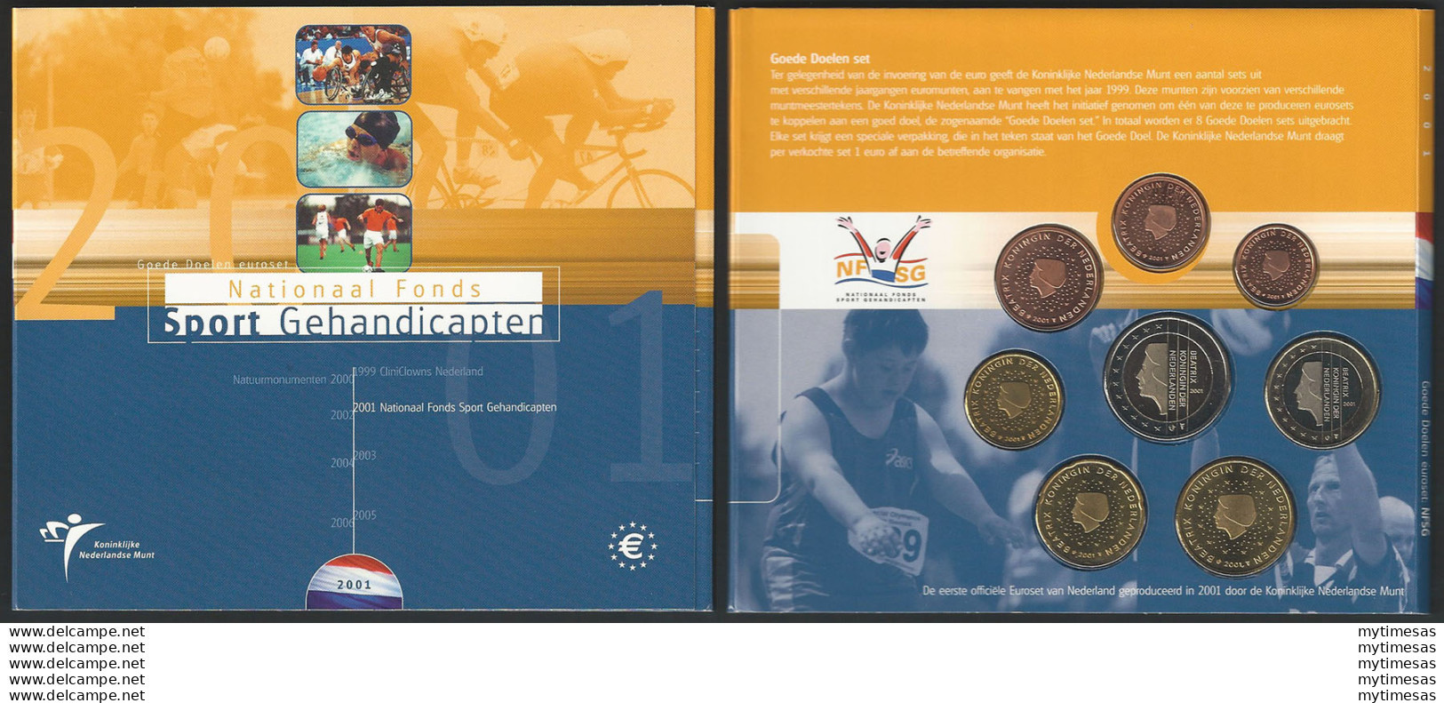 2001 Olanda Divisionale 8 Monete FDC - Niederlande