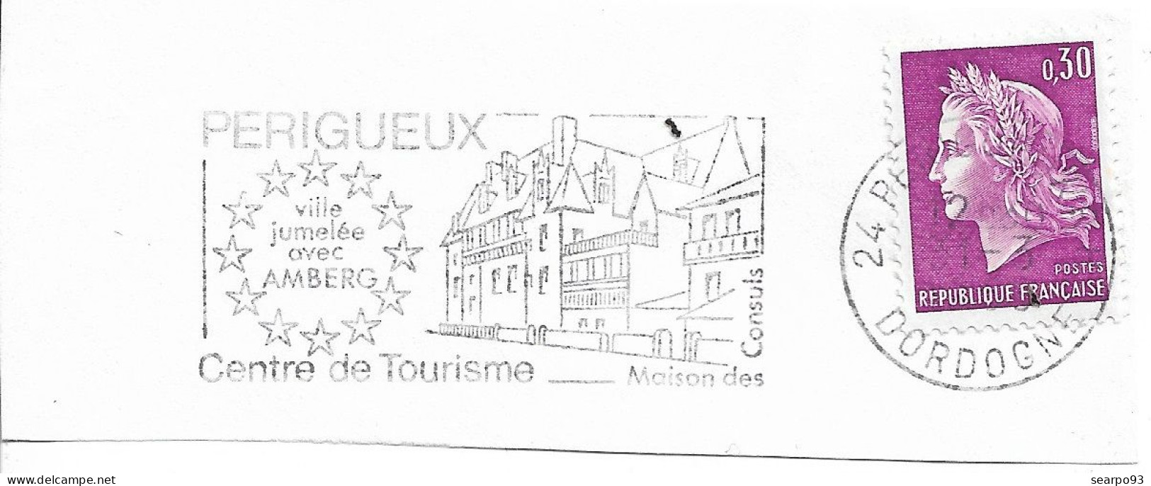 FRANCE. POSTMARK. HOUSE OF THE CONSULS. PERIGUEUX. 1968 - 1961-....