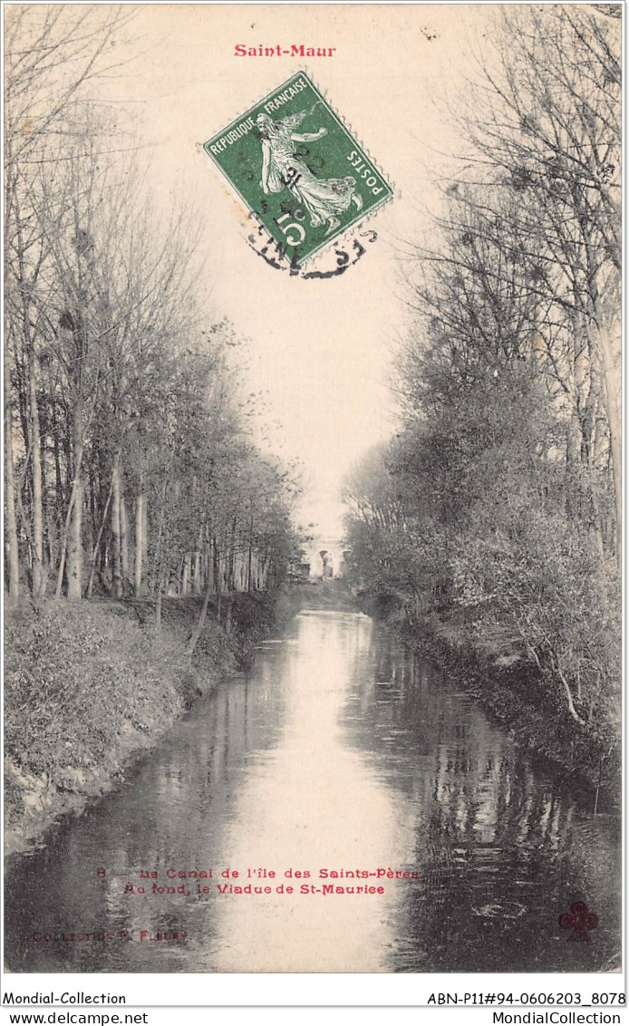 ABNP11-94-0969 - SAINT-MAUR - Le Canal De L'ile Des Saints-peres - Au Fond - Le Viaduc De SAINT-MAURice - Saint Maur Des Fosses