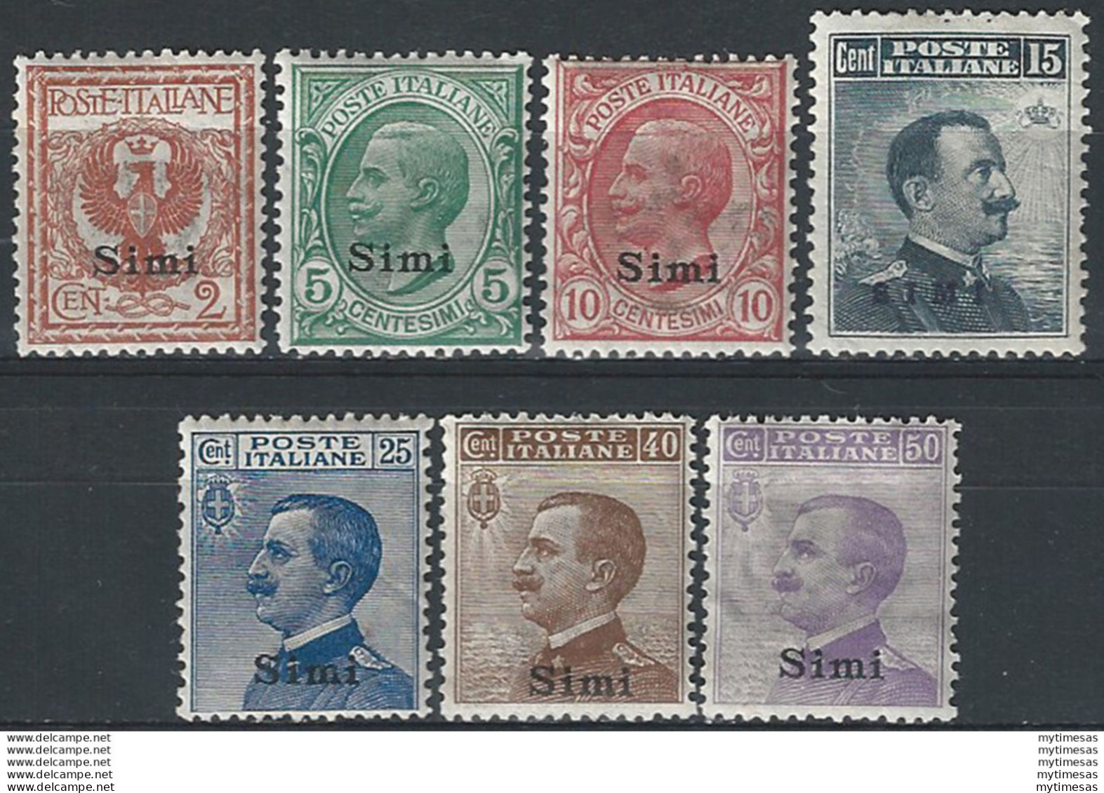 1912 Egeo Simi Ordinaria 7v. Bc. MNH Sassone N. 1/7 - Autres & Non Classés