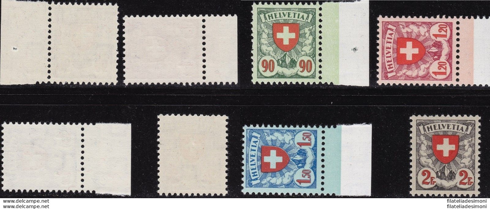 1933-34 SVIZZERA, N° 208ab/211a , Carta Patinata Goffrata , Croce E Scudo ,  MN - Autres & Non Classés