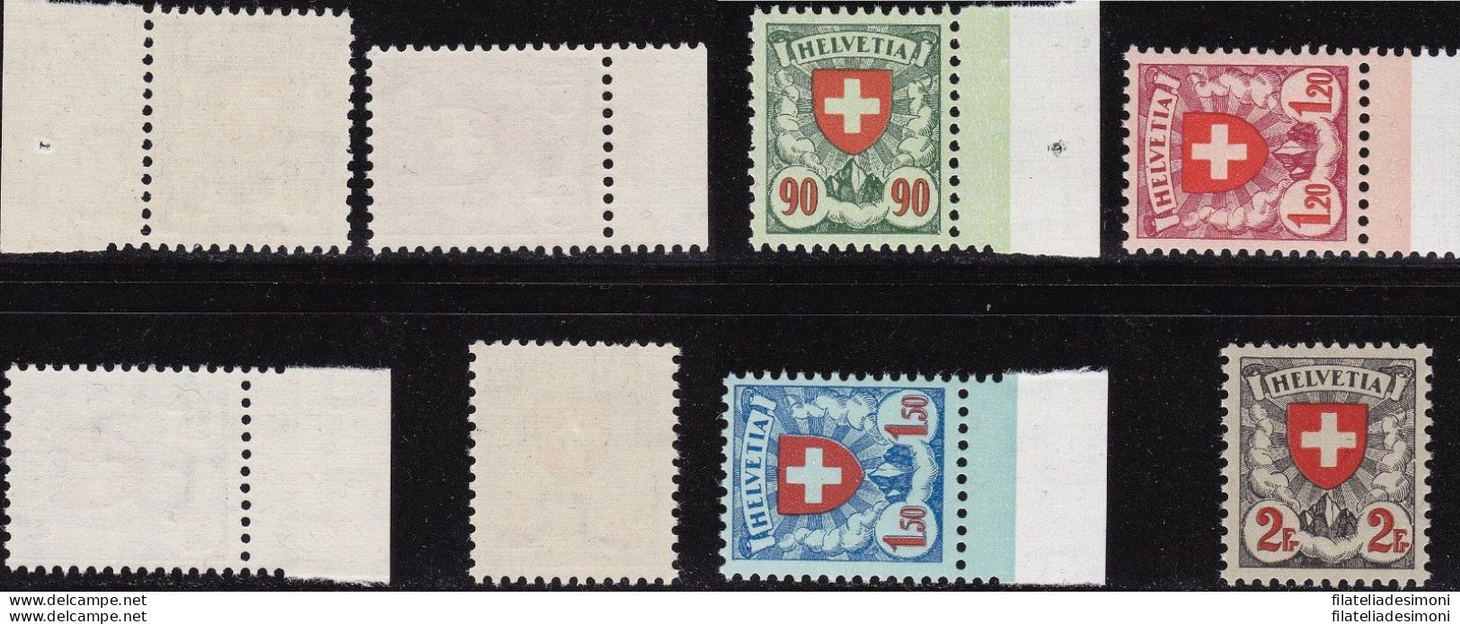 1933-34 SVIZZERA, N° 208ab/211a , Carta Patinata Goffrata , Croce E Scudo ,  MN - Sonstige & Ohne Zuordnung