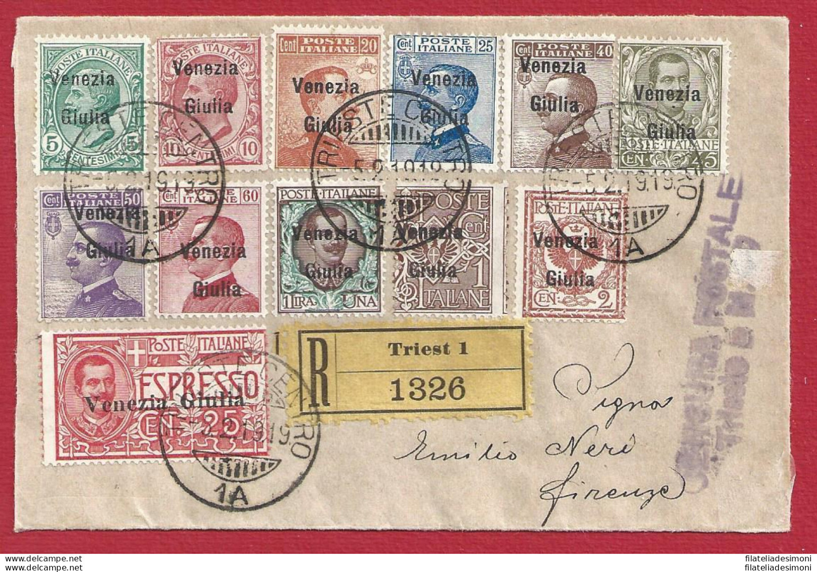 1918-19 Venezia-Giulia, N° 1/11 + Espresso N° 1 Su Frammento - Altri & Non Classificati