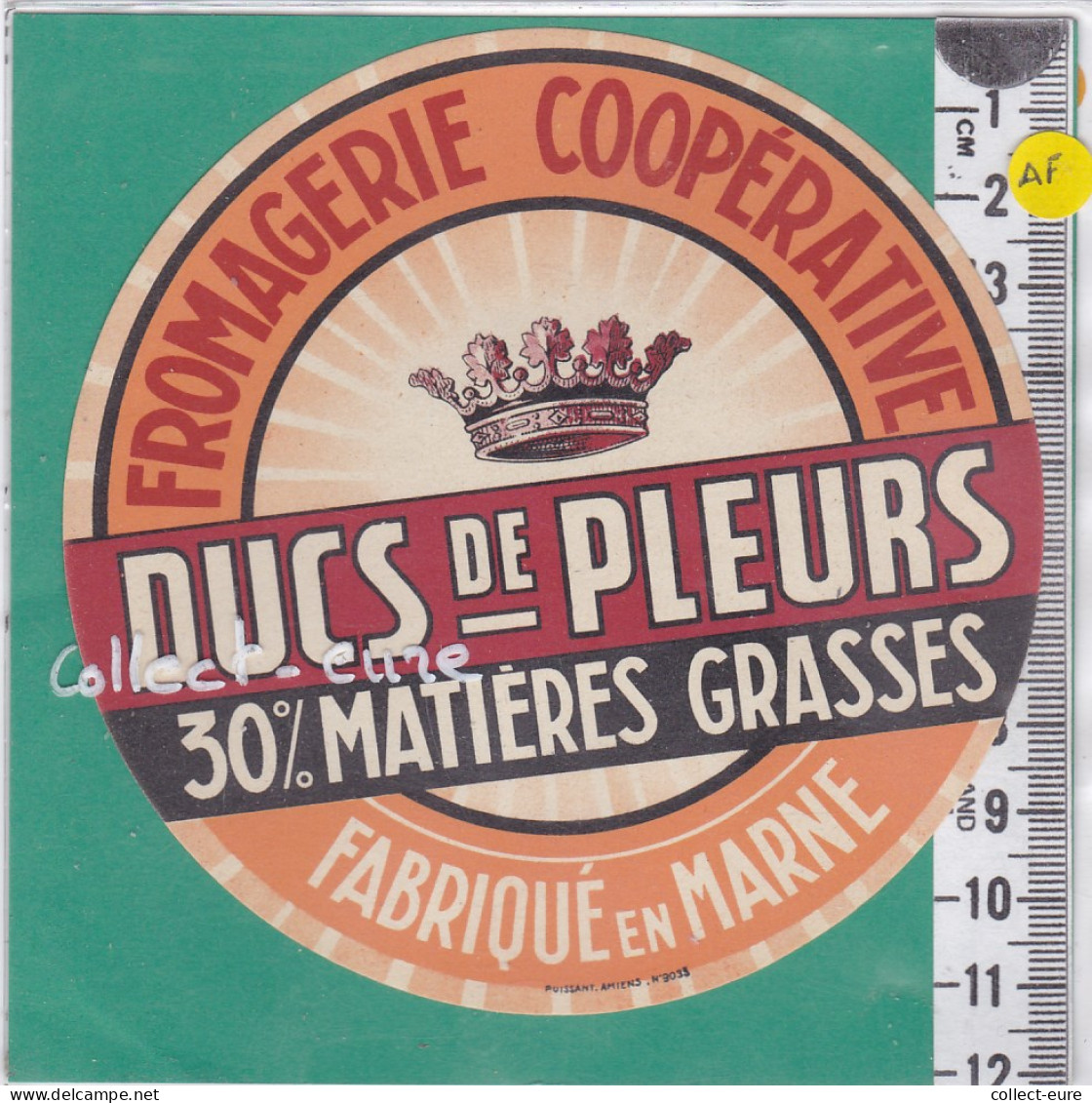 C1195 FROMAGE DUCS DE PLEURS  MARNE 30 % COURONNE - Cheese