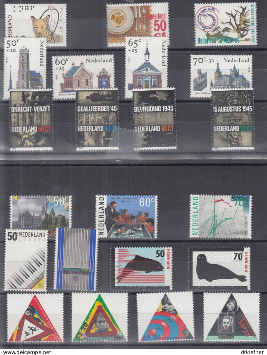 NIEDERLANDE Jahrgang 1985, Postfrisch **, 1263-1284, Ohne Block 28 - Komplette Jahrgänge