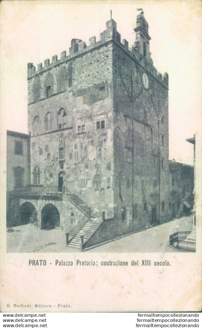 Z146 Cartolina Prato Citta' Palazzo Pretorio Costruzione Del Xiii Secolo - Prato