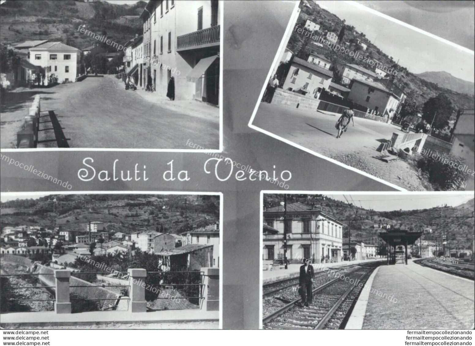 Ar177 Cartolina Saluti Da Vernio 4 Vedutine Stazione Ferroviaria  Prato - Prato