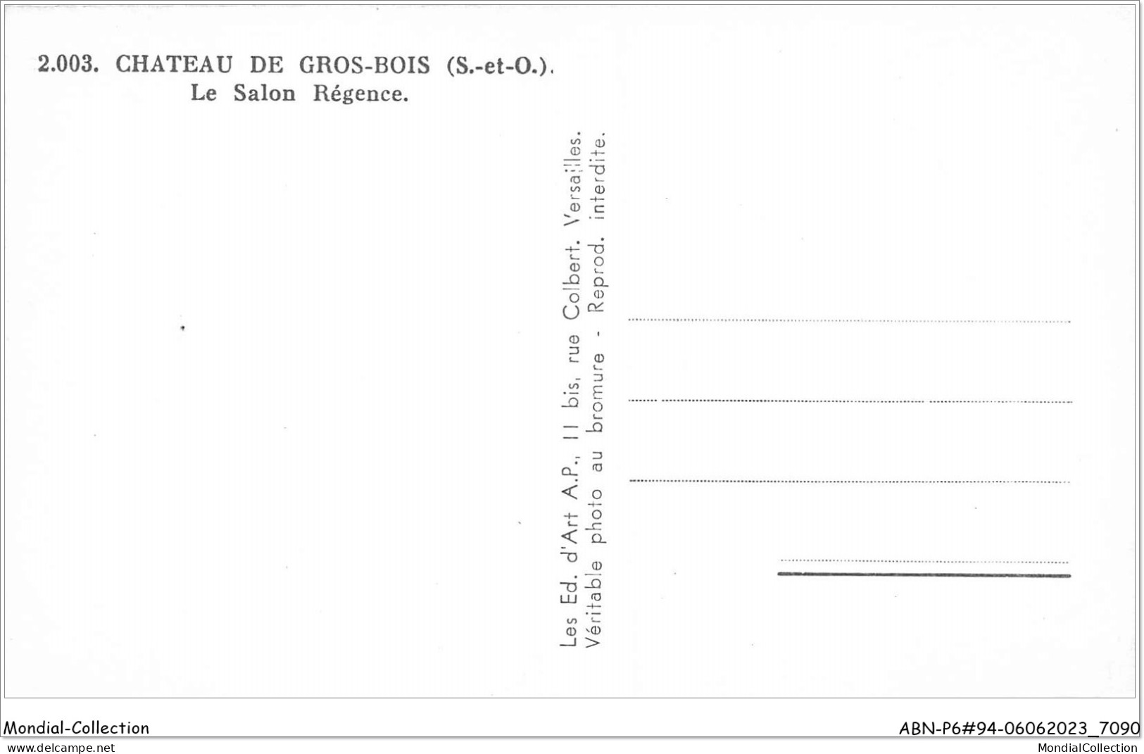 ABNP6-94-0473 - Chateau De GROSBOIS - Le Salon Regence - Altri & Non Classificati