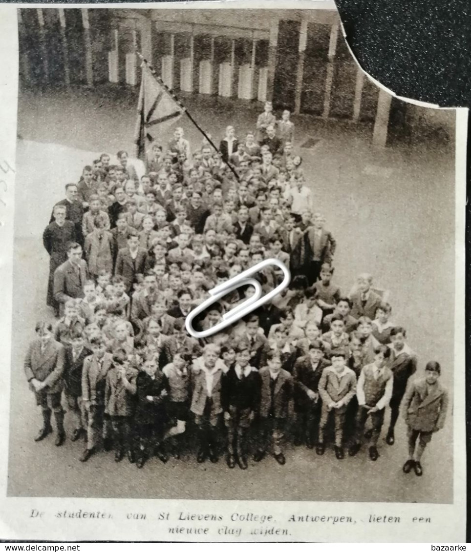 ANTWERPEN 1934 / DE STUDENTEN VAN ST. LIEVENS COLLEGE / WIJDING VAN DE NIEUWE VLAG. - Ohne Zuordnung