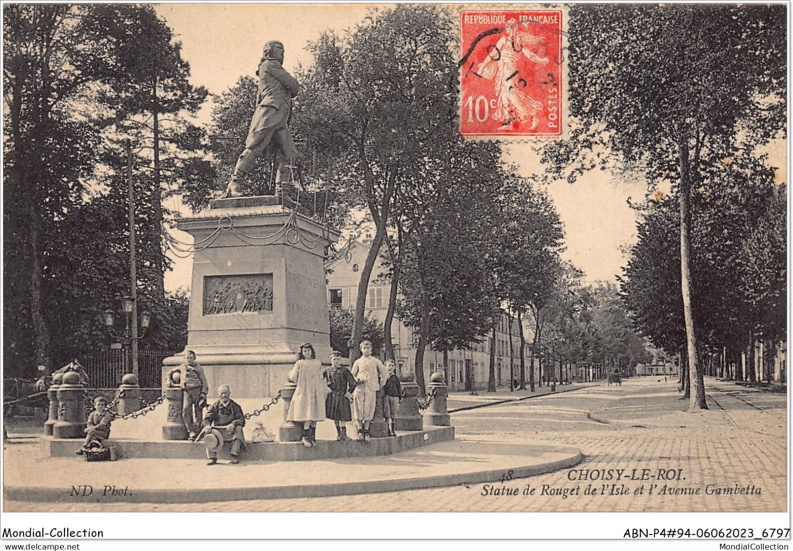 ABNP4-94-0327 - CHOISY-LE-ROI - Statue De Rouget De L'isle Et Avenue Gambetta - Choisy Le Roi