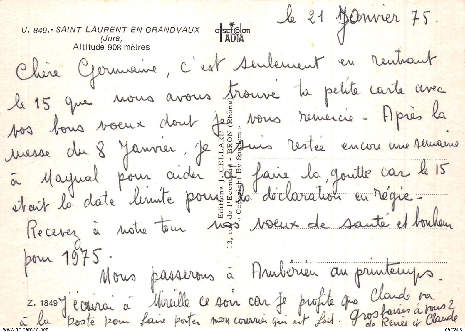 39-SAINT LAURENT EN GRANDVAUX-N° 4412-D/0073 - Autres & Non Classés