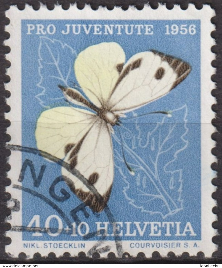 1956 Schweiz Pro Juventute ° Zum:CH J167,Yt:CH 585, Mi:CH 636, Kohlweissling, Schmetterling, Insekten - Usados