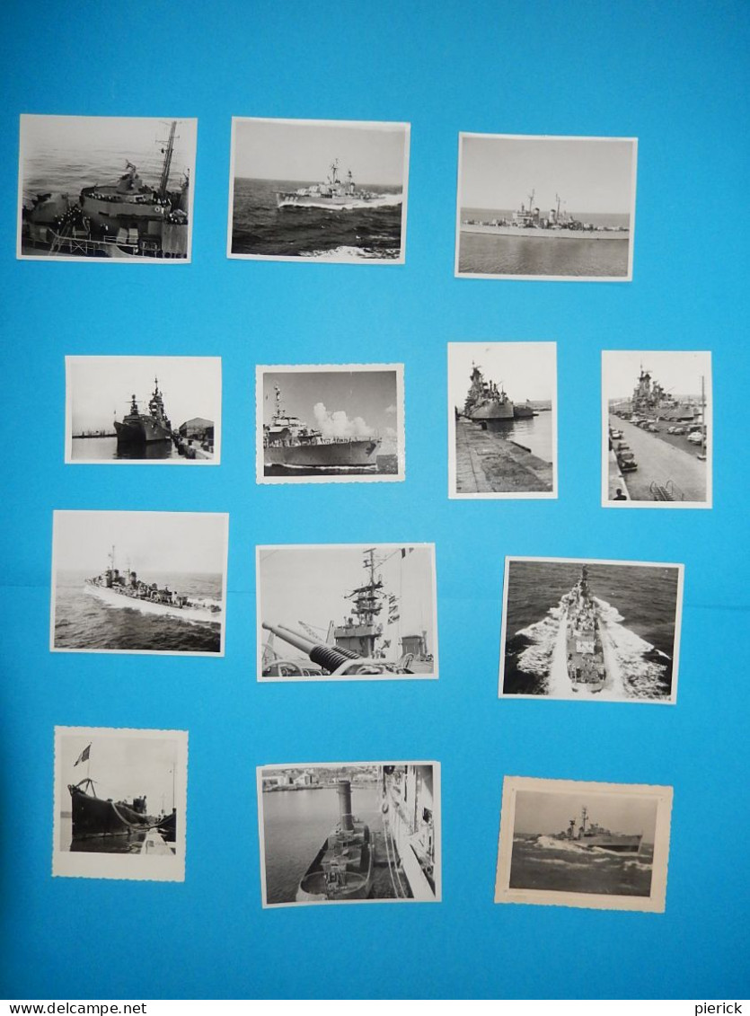 LOT 13 PHOTOS Marine Bateau Croiseurs US FRANCE EN MER A QUAI - Guerre, Militaire