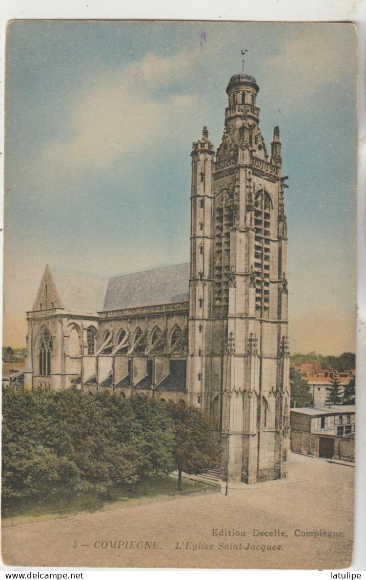 Compiegne  60 Carte Non Timbrée Circulée  L'Eglise  Saint-Jacques - Compiegne