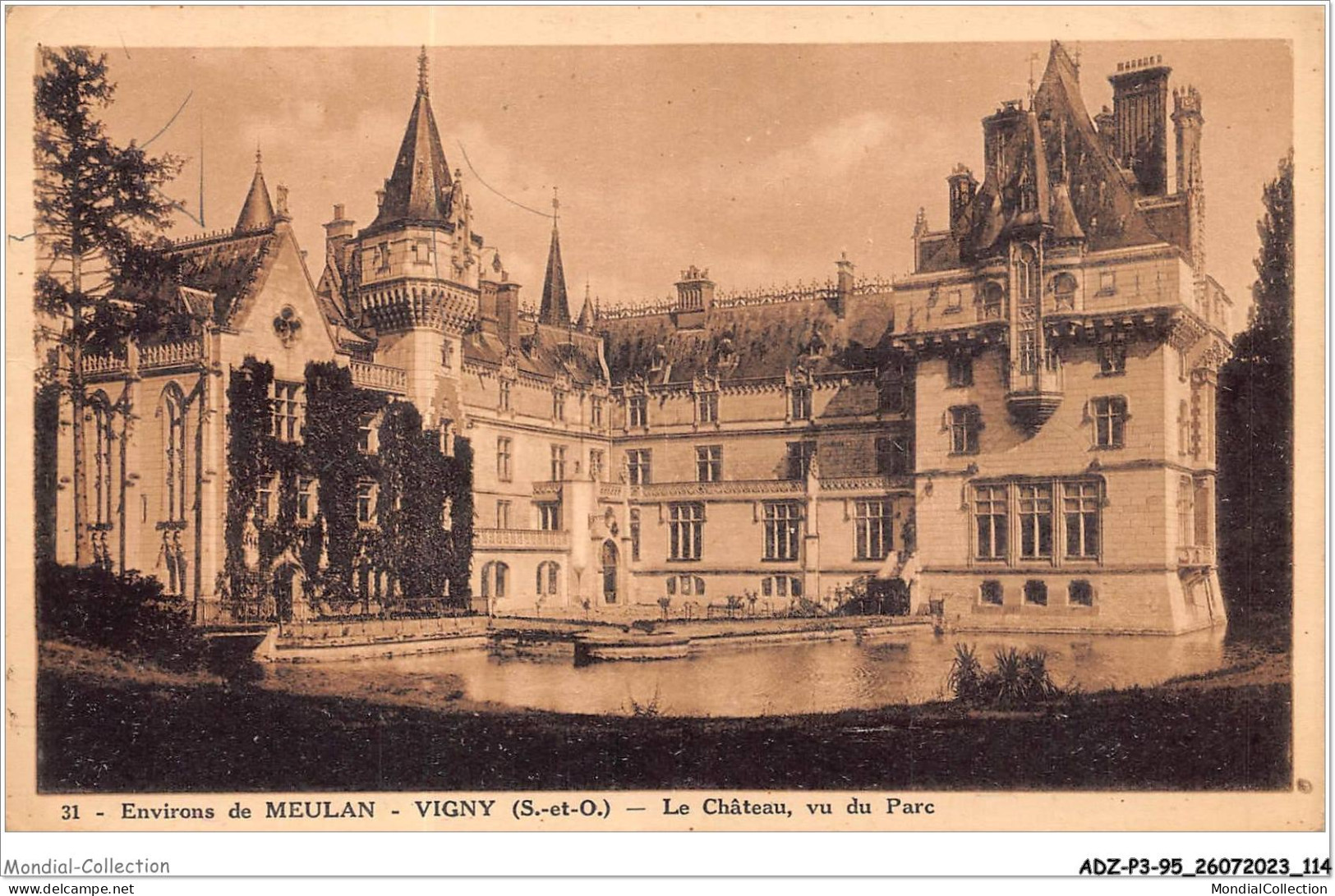 ADZP3-95-0238 - Environs De MEULAN-VIGNY - Le Château - Vu Du Parc - Vigny