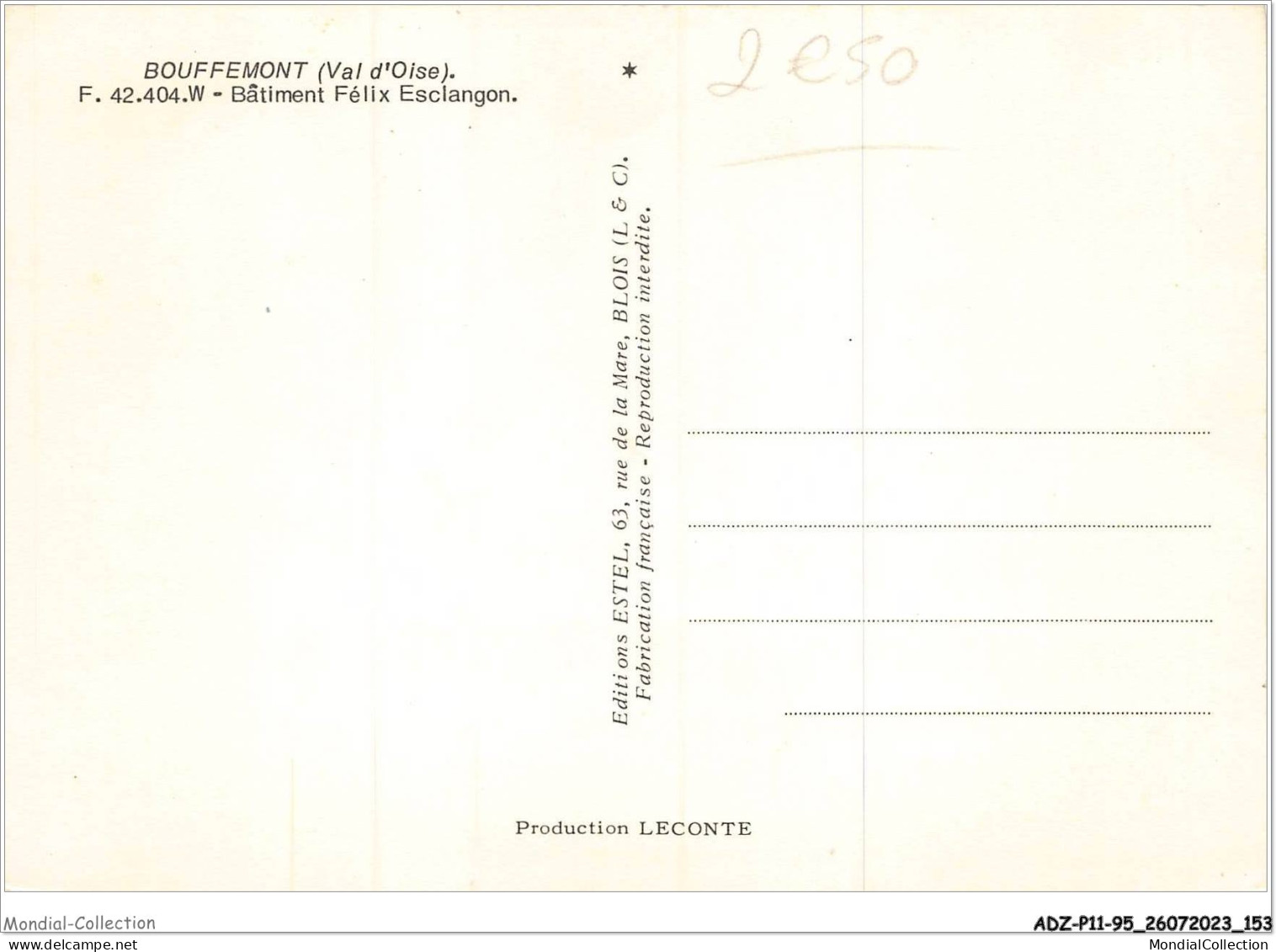 ADZP11-95-0921 - BOUFFEMONT - Bâtiment Félix Esclangon - Bouffémont