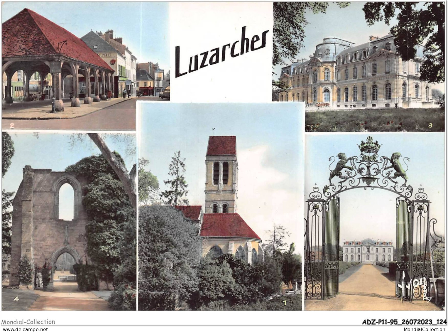 ADZP11-95-0907 - LUZARCHES - église - Halle - Château De Champlatreux - Ruines De L'abbaye D'hérivaux  - Luzarches
