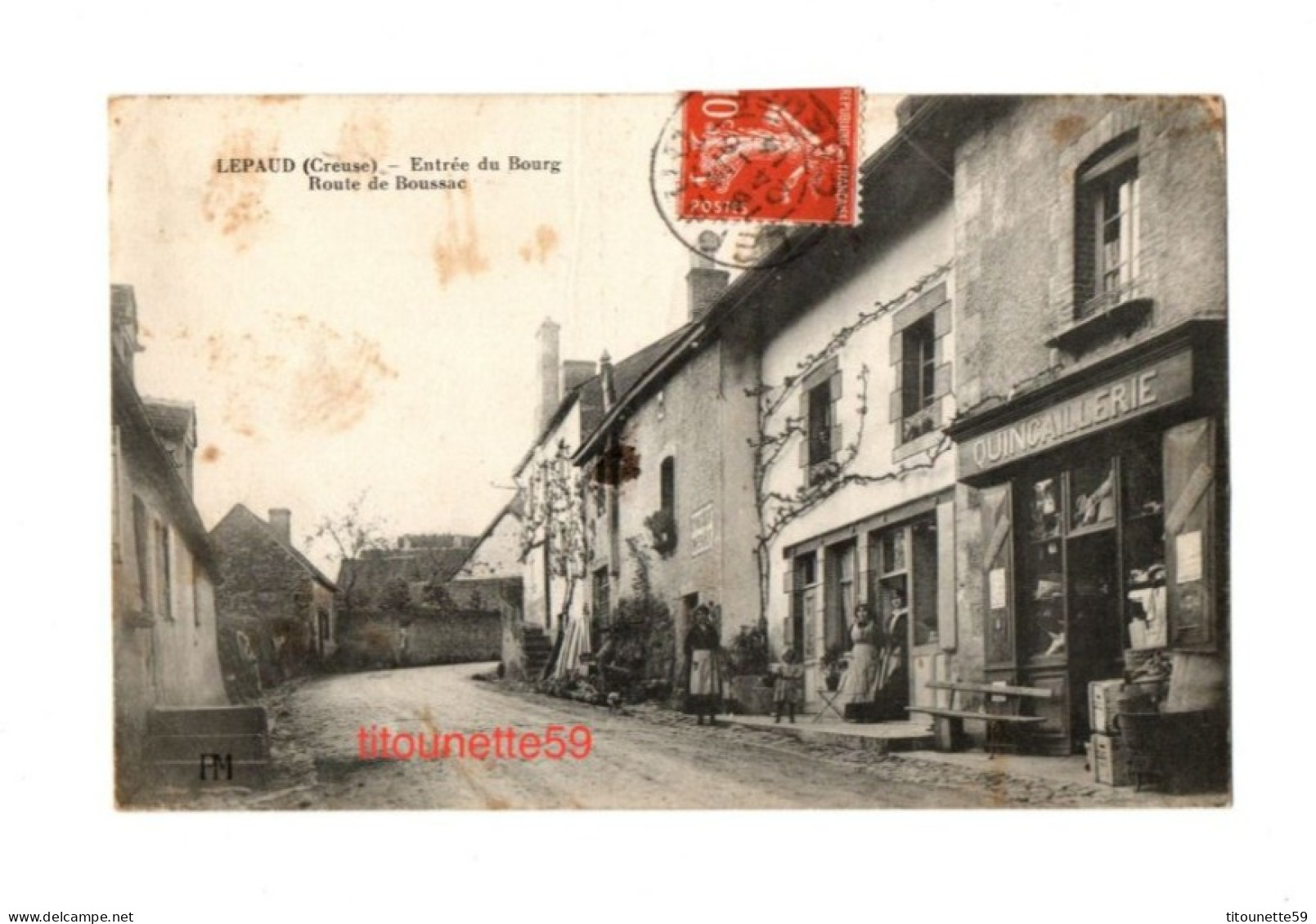 23- LEPAUD (Creuse) - Entrée Du Bourg- Route De Boussac- Editeur Pierre Mothe- Ecrite 24-06-1914 - Andere & Zonder Classificatie