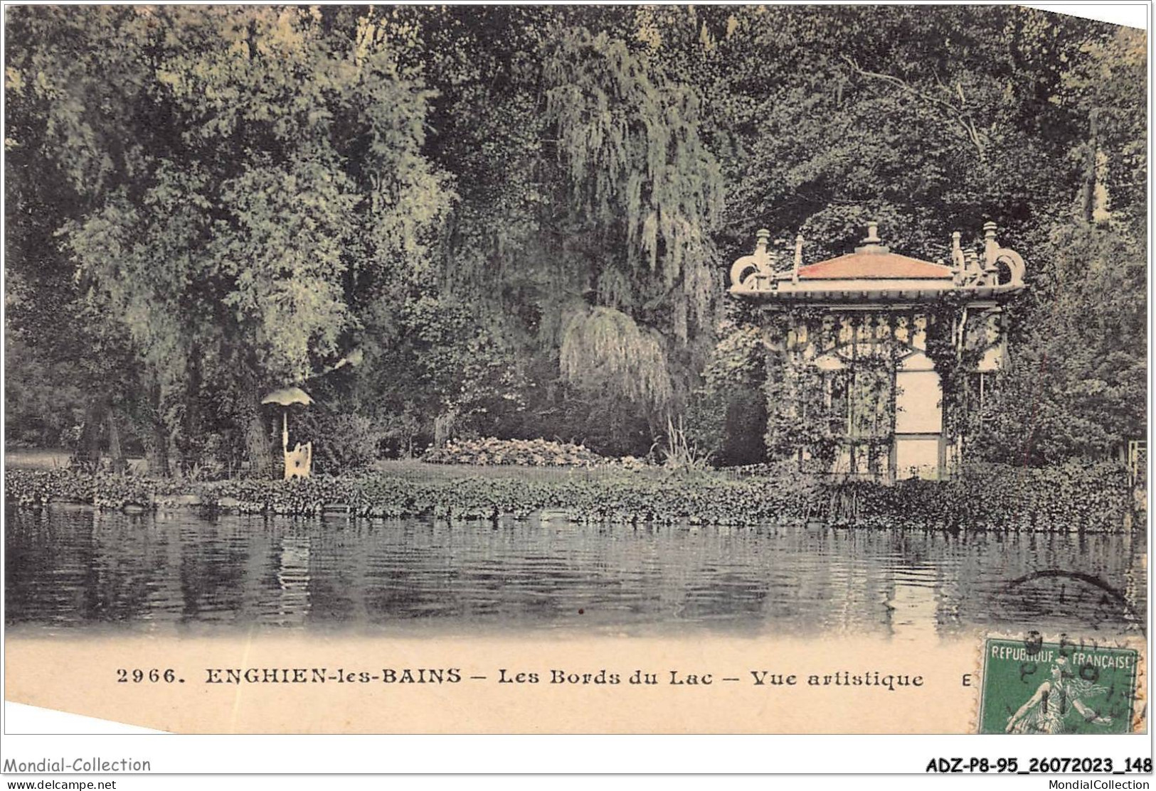 ADZP8-95-0674 - ENGHIEN-LES-BAINS - Les Bords Du Lac - Vue Artistique - Enghien Les Bains