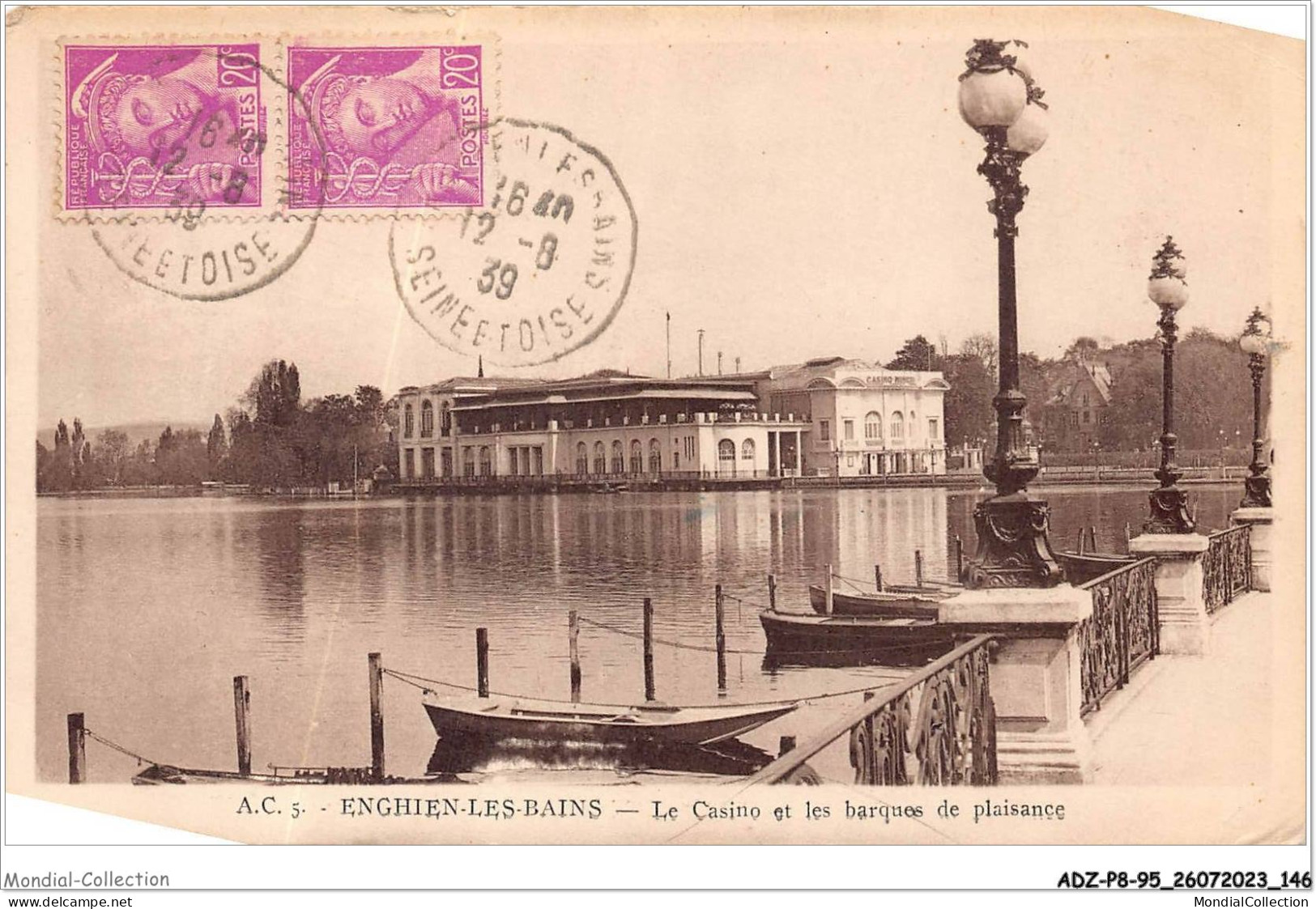 ADZP8-95-0673 - ENGHIEN-LES-BAINS - Le Casino Et Les Barques De Plaisance - Enghien Les Bains