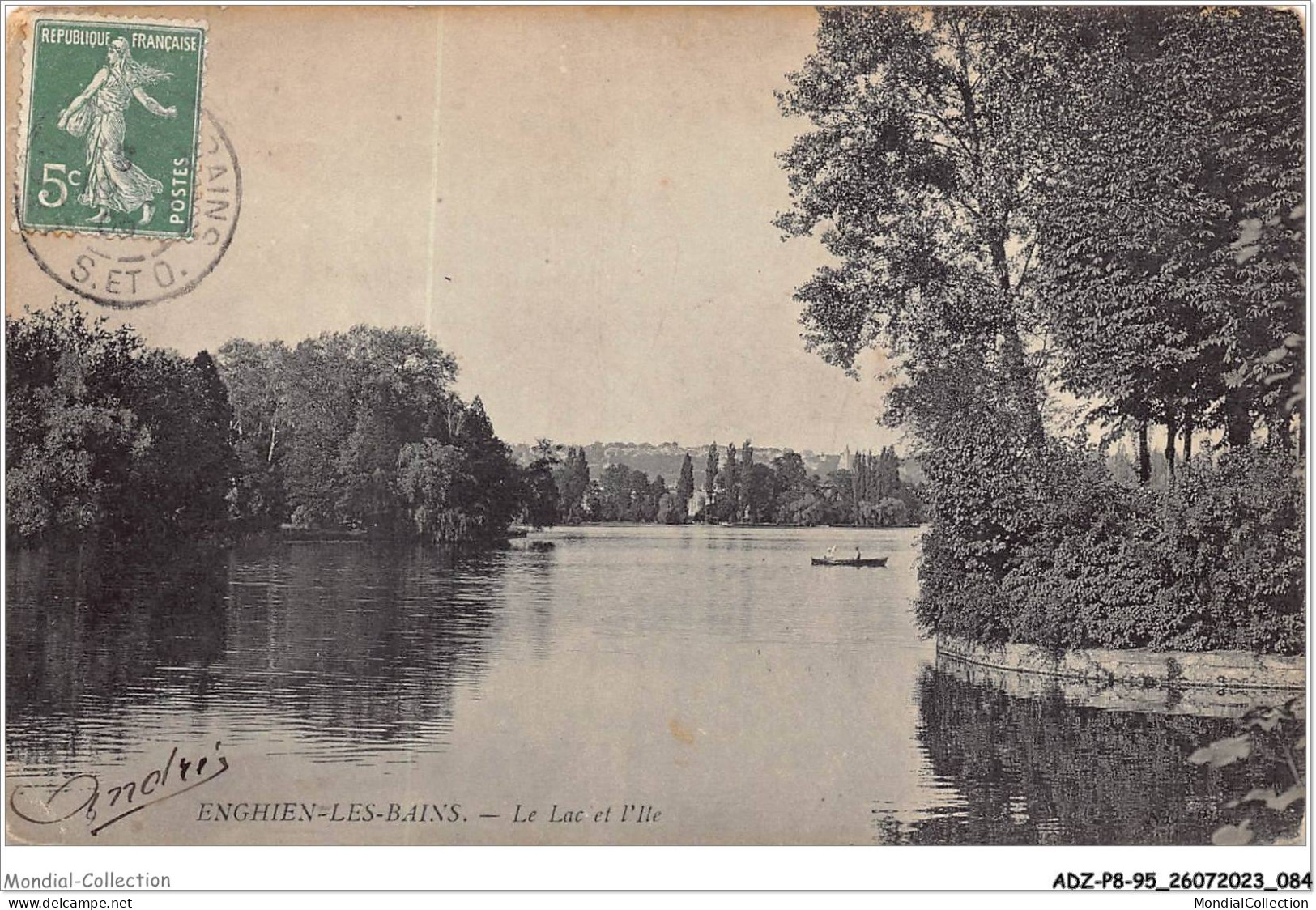 ADZP8-95-0642 - ENGHIEN-LES-BAINS - Le Lac Et L'ile - Enghien Les Bains