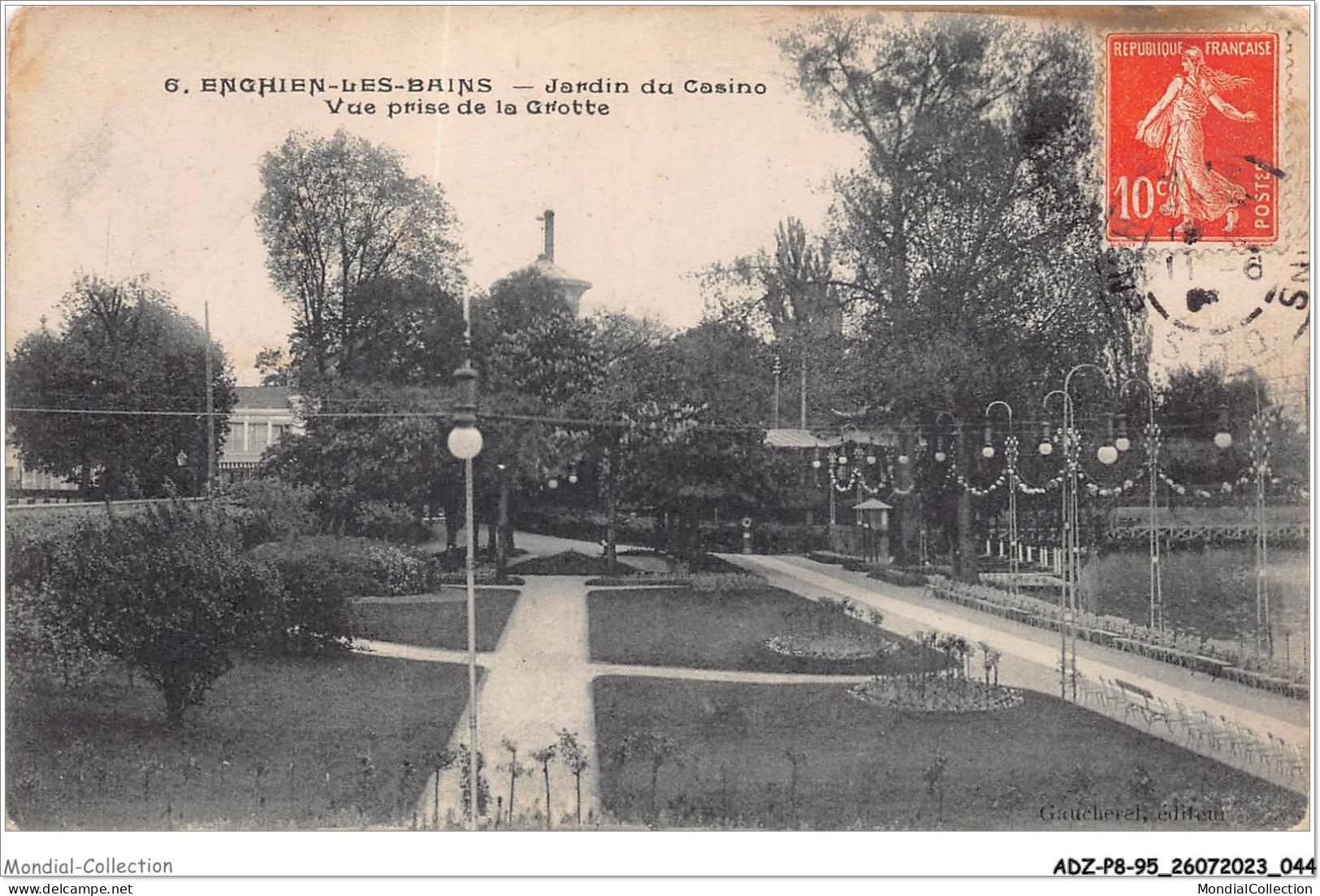 ADZP8-95-0622 - ENGHIEN-LES-BAINS - Jardin Du Casino - Vue Prise De La Grotte - Enghien Les Bains