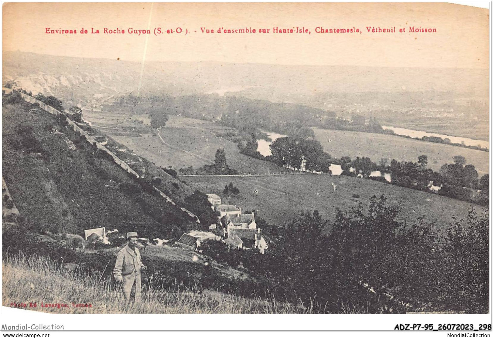 ADZP7-95-0591 - Environs De LA ROCHE-GUYON - Vue D'ensemble Sur Haute-isle - Chantemesle - Vétheuil Et Moisson - La Roche Guyon