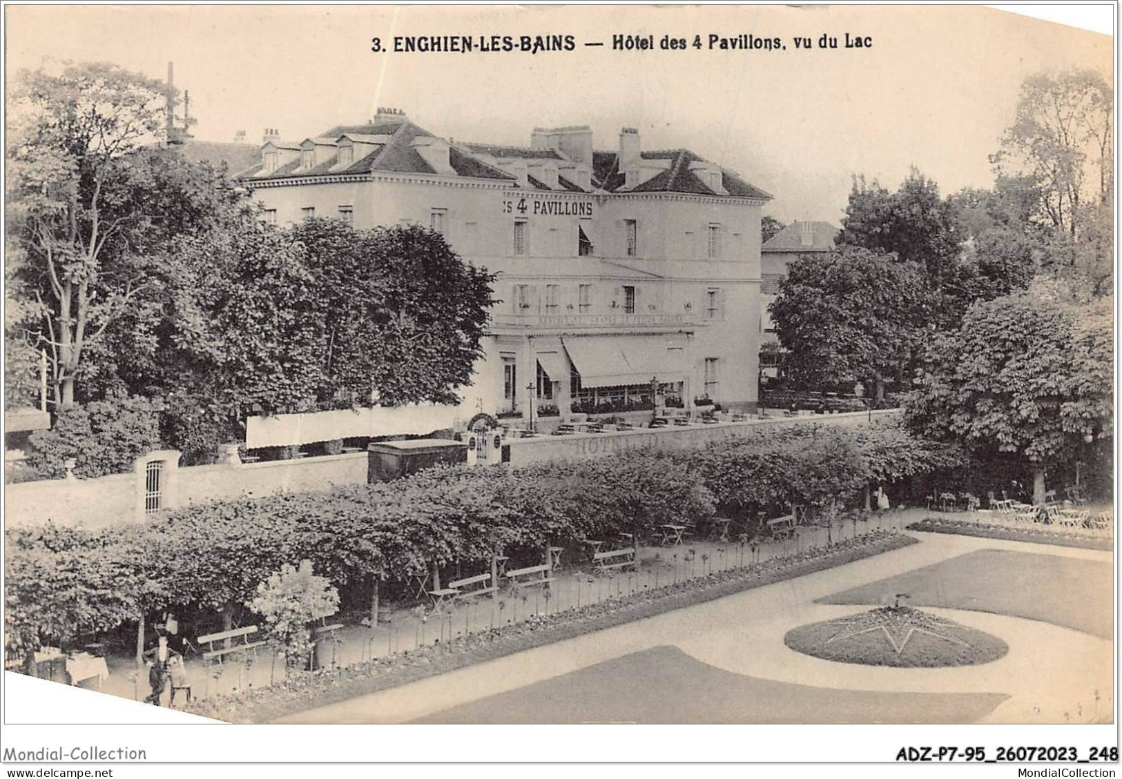 ADZP7-95-0566 - ENGHIEN-LES-BAINS - Hôtel Des Pavillons - Vu Du Lac - Enghien Les Bains