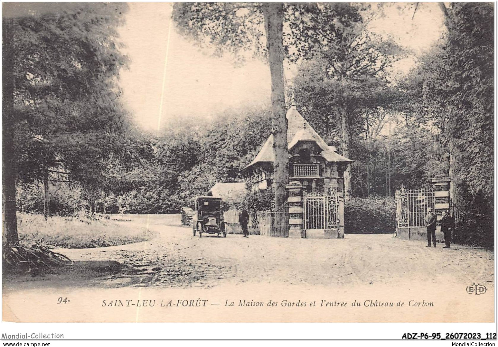 ADZP6-95-0498 - SAINT-LEU-LA-FORET - La Maison Des Gardes Et L'entrée Du Château De Corbon - Saint Leu La Foret