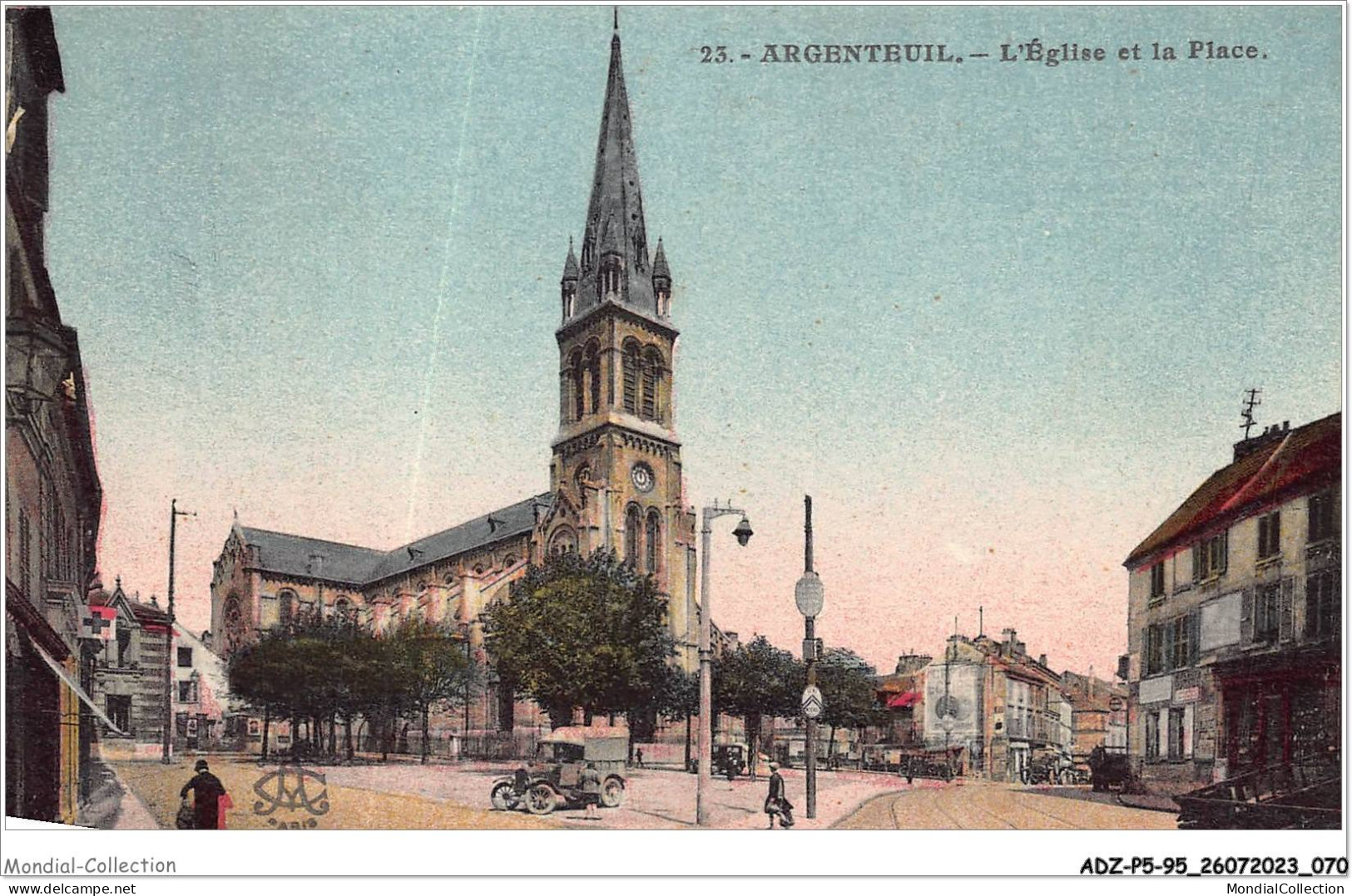 ADZP5-95-0391 - ARGENTEUIL - L'église Et La Place - Argenteuil