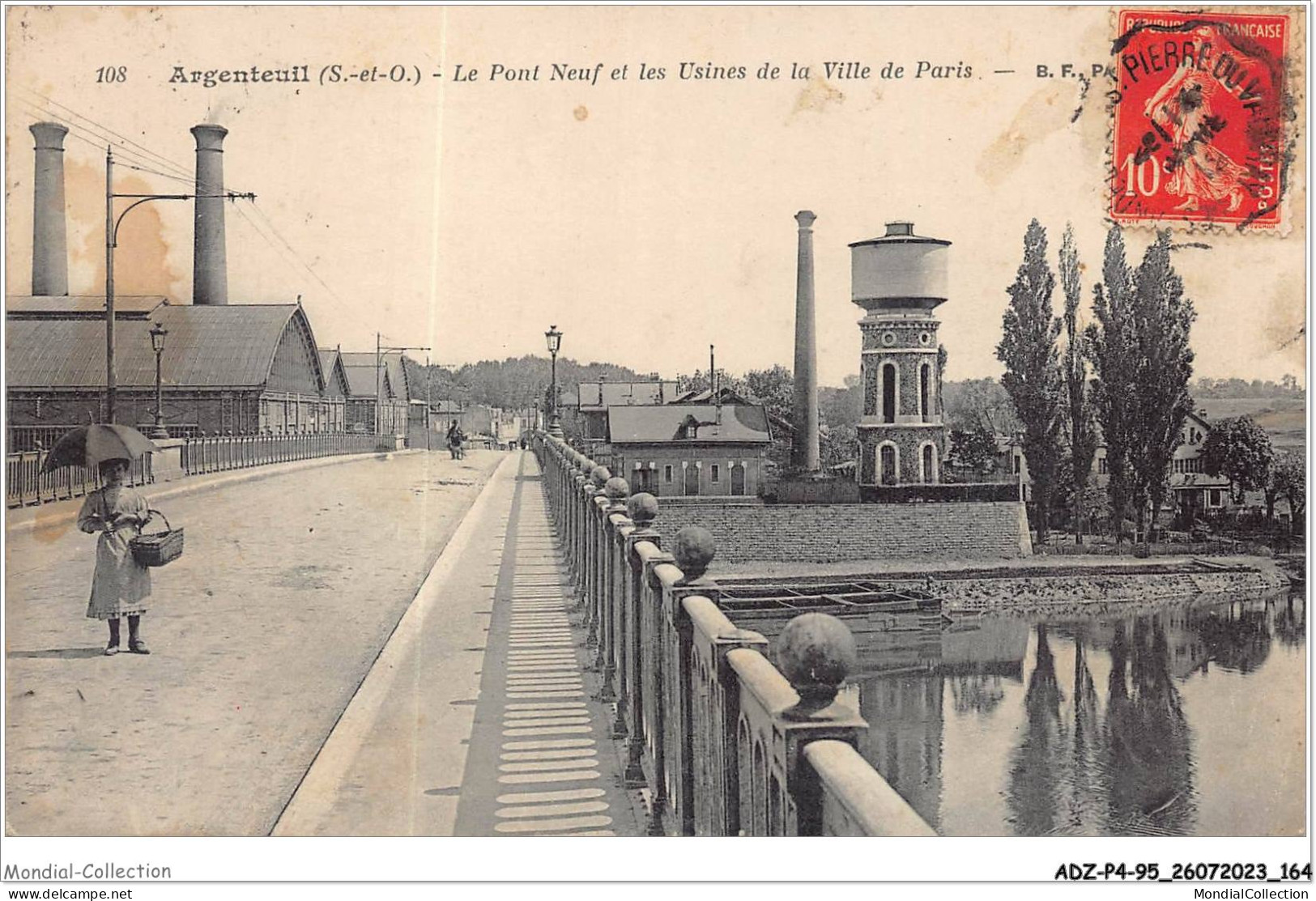 ADZP4-95-0352 - ARGENTEUIL - Le Pont Neuf Et Les Usines De La Ville De Paris - Argenteuil