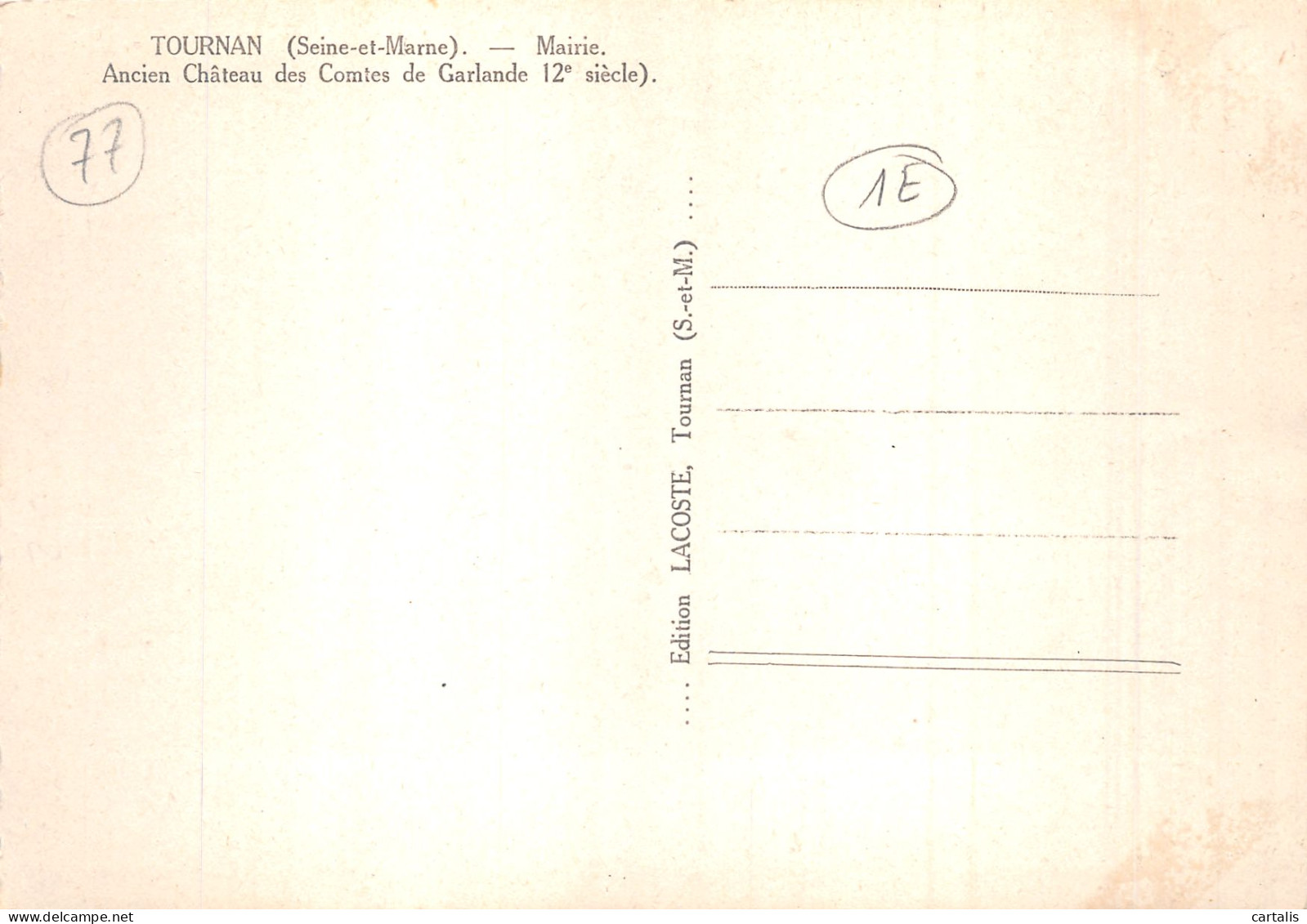 77-TOURNAN-N° 4414-B/0351 - Tournan En Brie