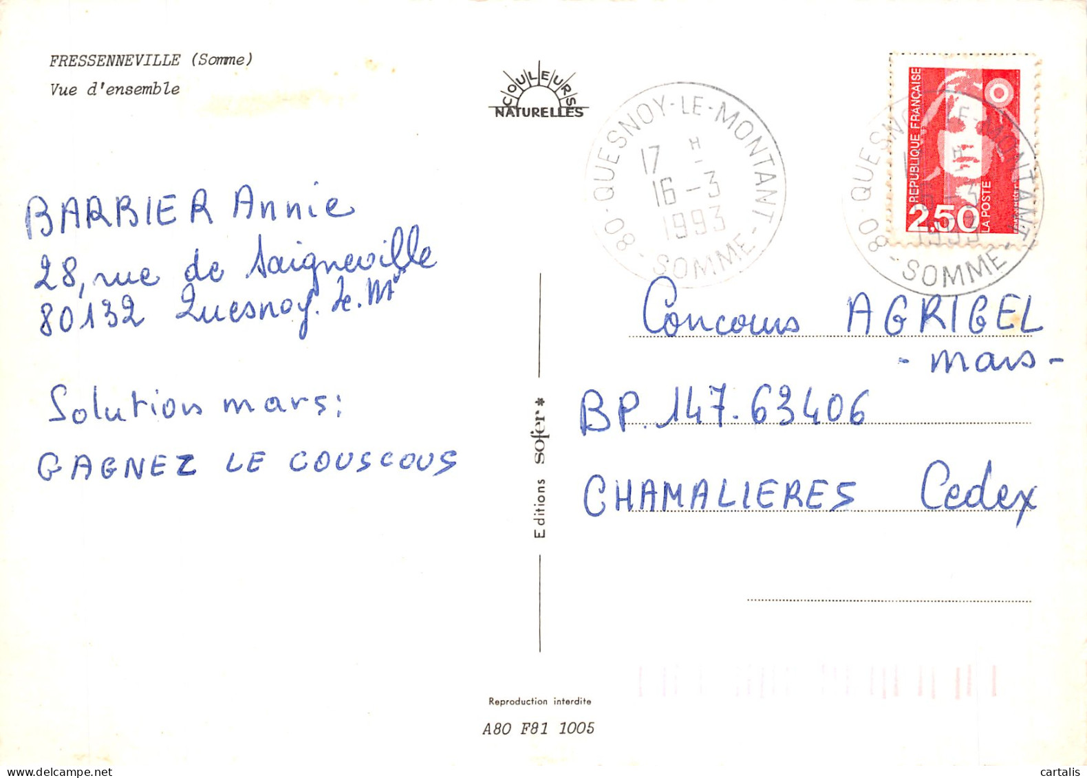 80-FRESSENNEVILLE-N° 4414-A/0383 - Other & Unclassified