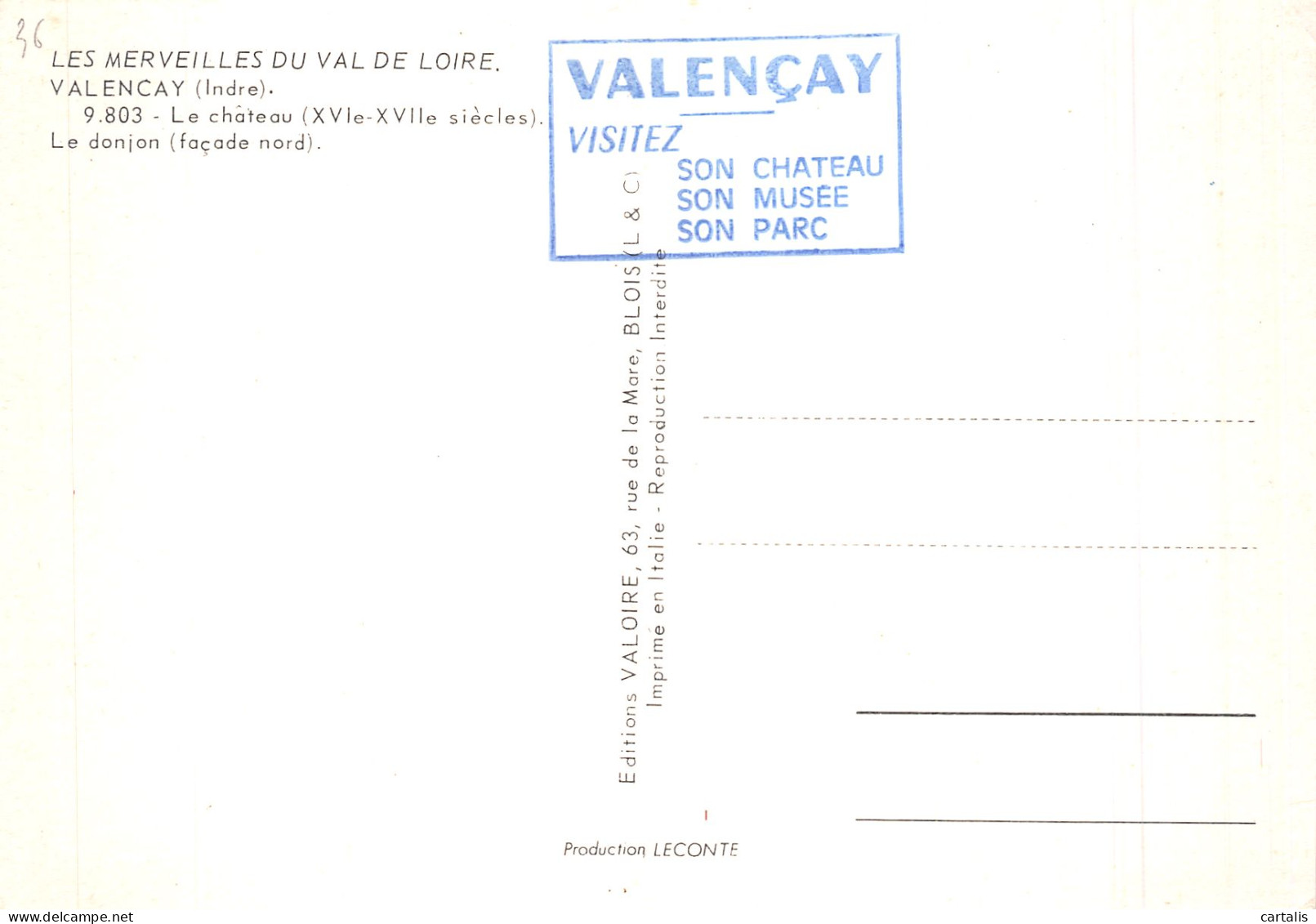 36-VALENCAY-N° 4414-A/0047 - Autres & Non Classés