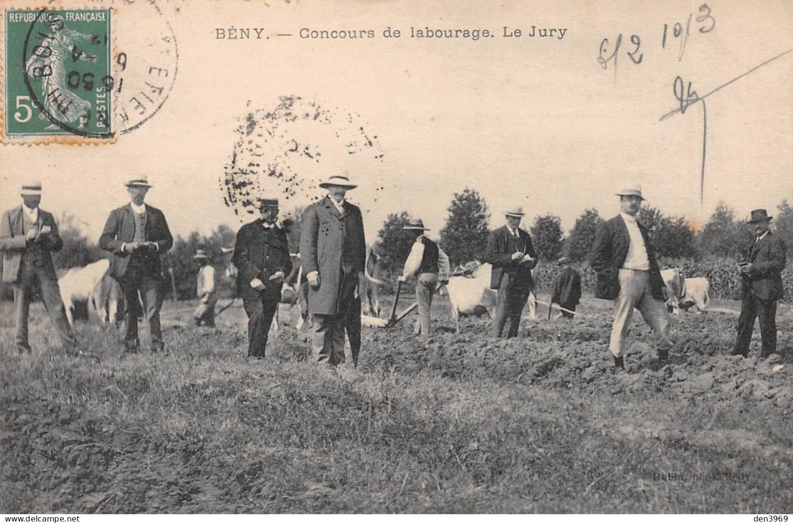 BENY (Ain) - Concours De Labourage - Le Jury - Voyagé 1913 (2 Scans) - Non Classés