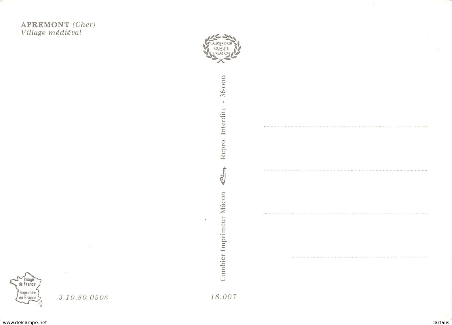 18-APREMONT-N° 4414-D/0111 - Other & Unclassified