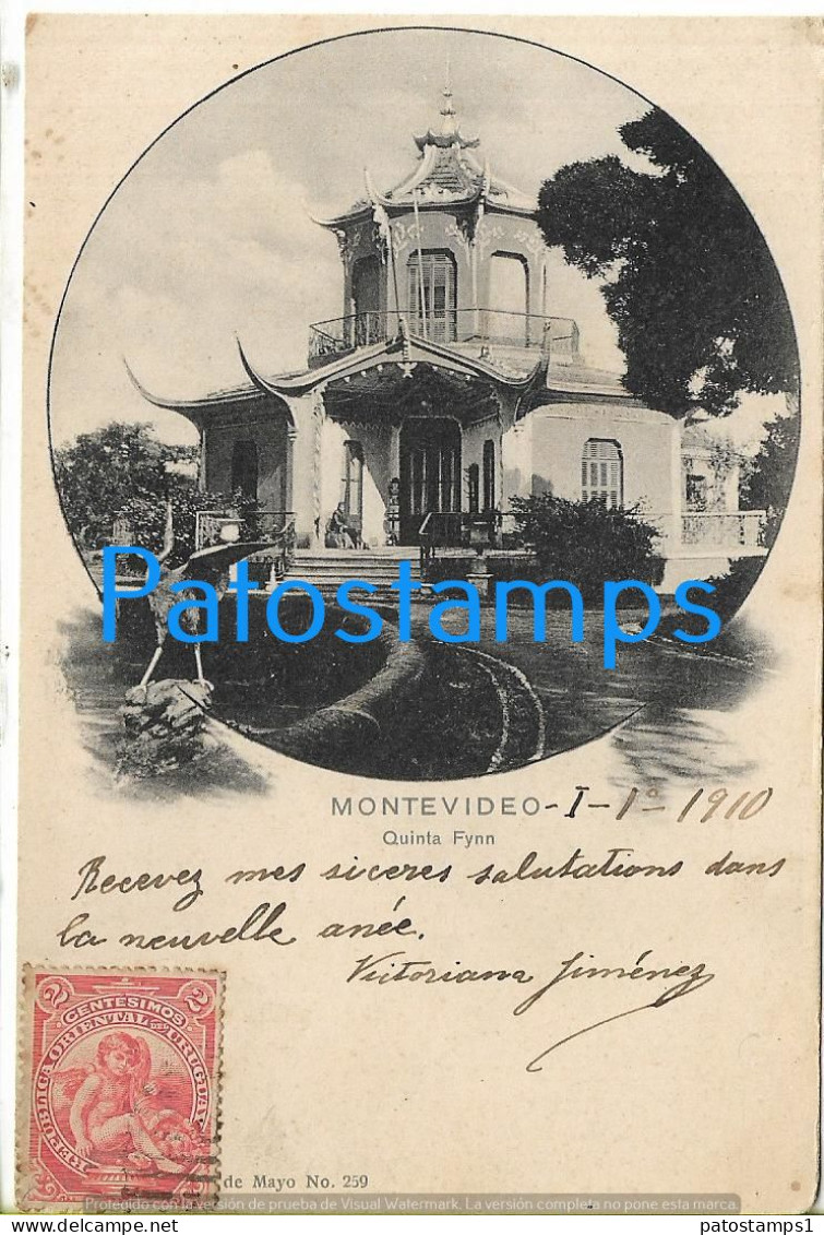 227762 URUGUAY MONTEVIDEO QUINTA FYNN YEAR 1910 CIRCULATED TO FRANCE POSTAL POSTCARD - Uruguay