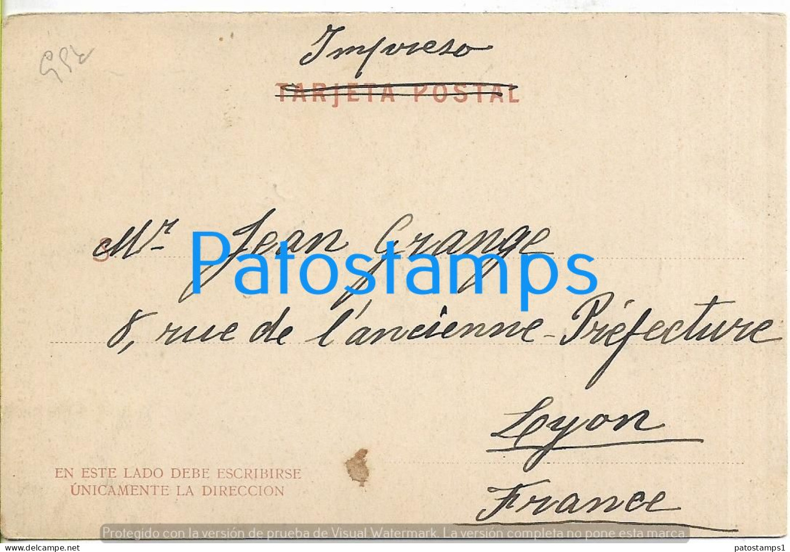 227762 URUGUAY MONTEVIDEO QUINTA FYNN YEAR 1910 CIRCULATED TO FRANCE POSTAL POSTCARD - Uruguay