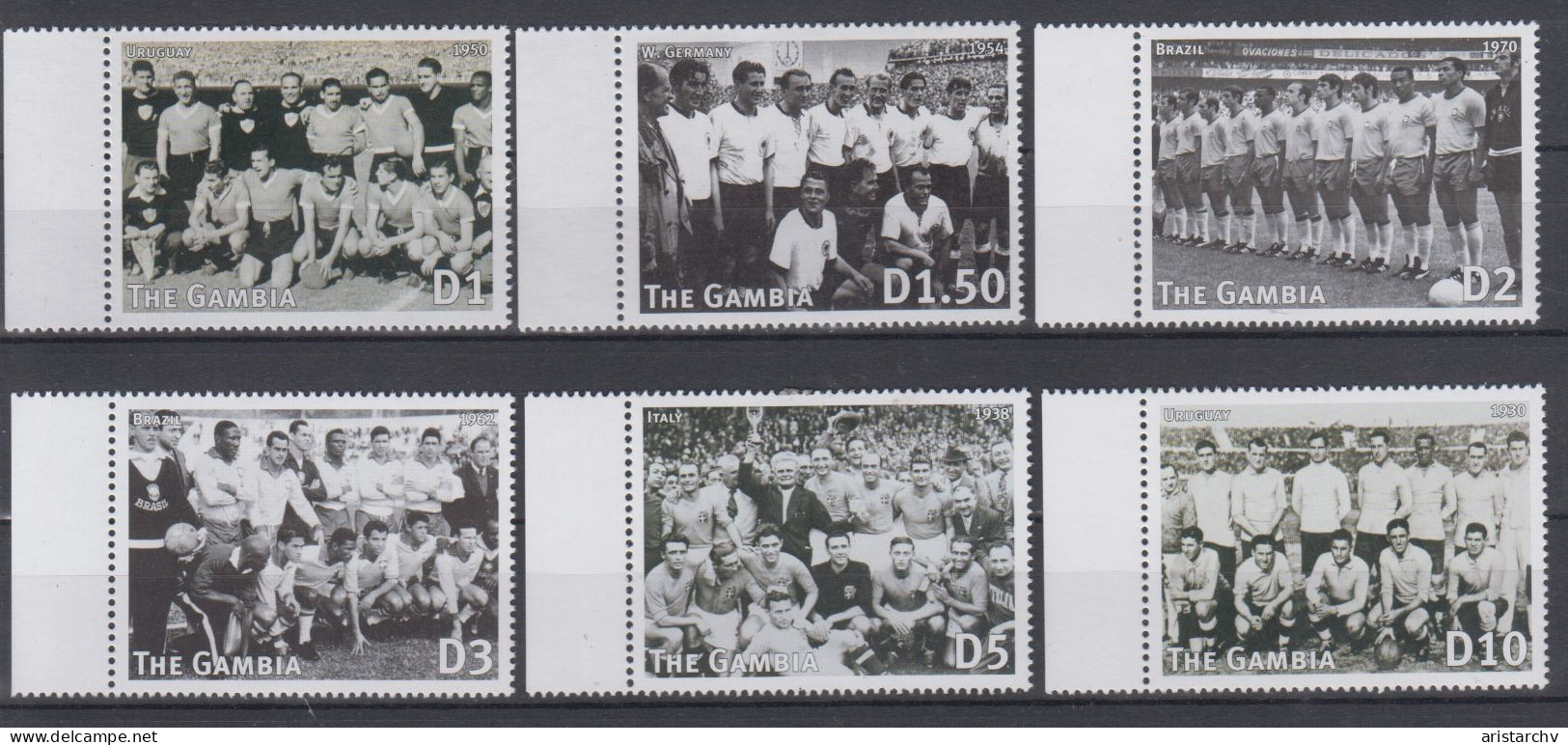 GAMBIA 1998 FOOTBALL WORLD CUP 4 S/SHEETS 4 SHEETLETS AND 6 STAMPS