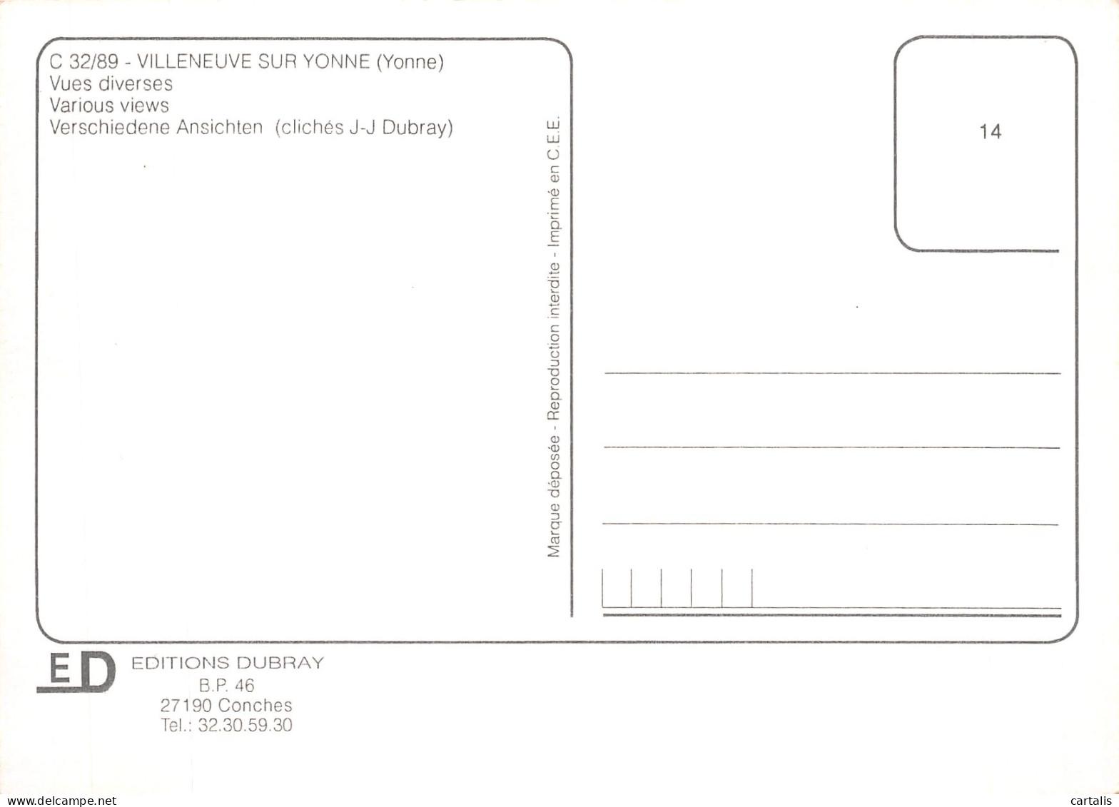 89-VILLENEUVE SUR YONNE-N° 4415-A/0289 - Villeneuve-sur-Yonne