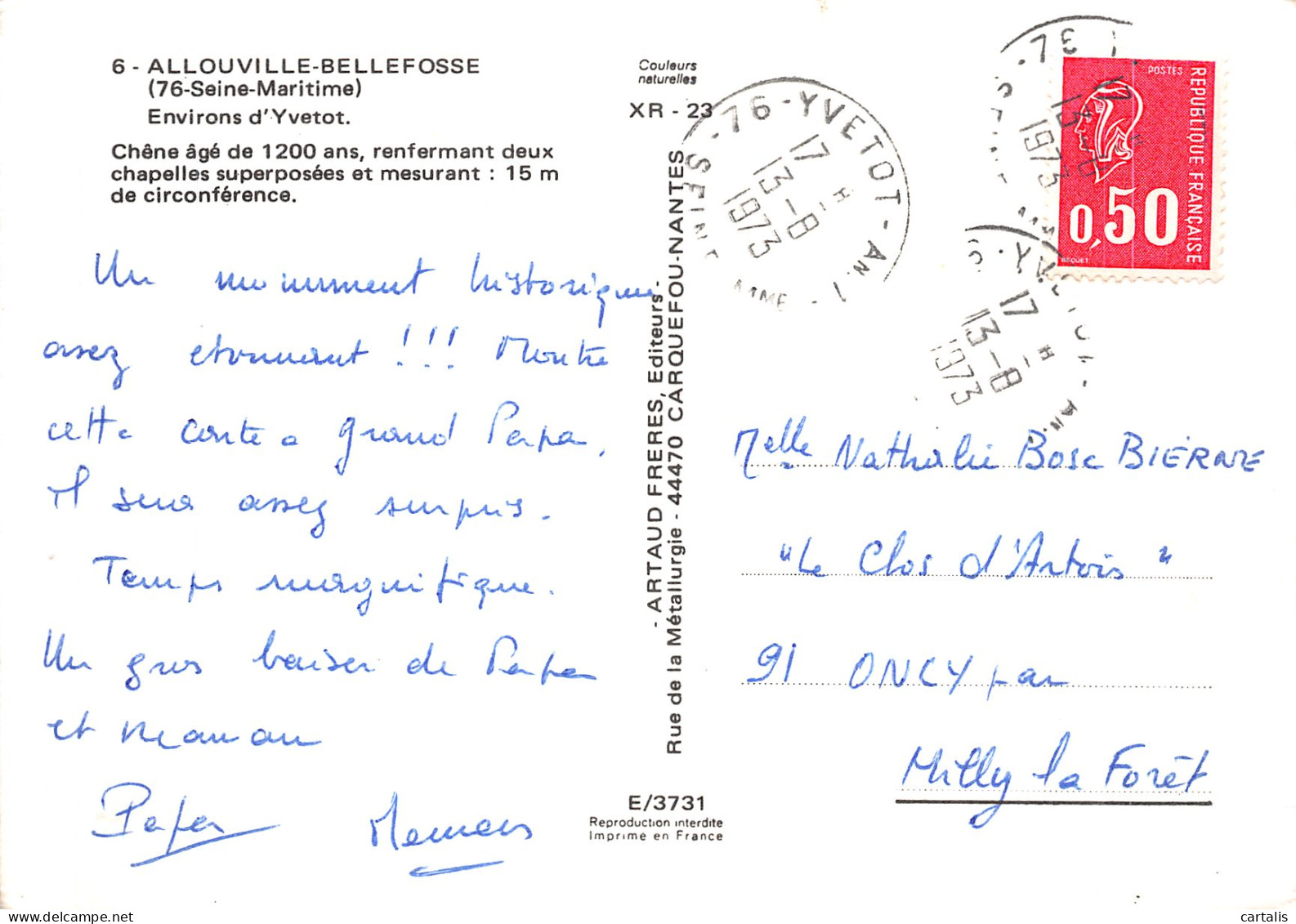 76-ALLOUVILLE BELLEFOSSE-N° 4415-D/0029 - Allouville-Bellefosse