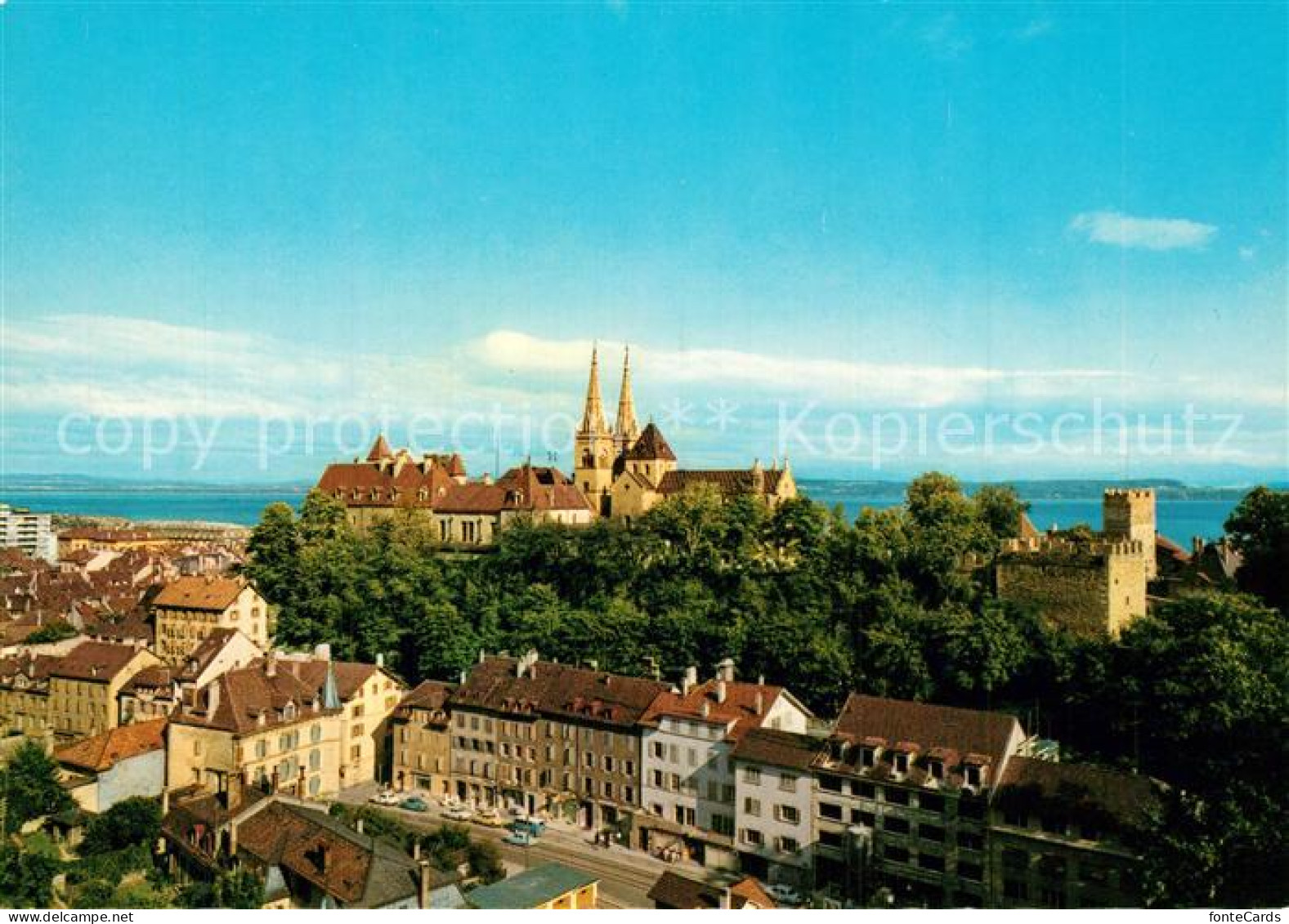 13606291 Neuchatel NE La Collegiale Le Chateau Les Remparts Et Les Alpes Neuchat - Sonstige & Ohne Zuordnung