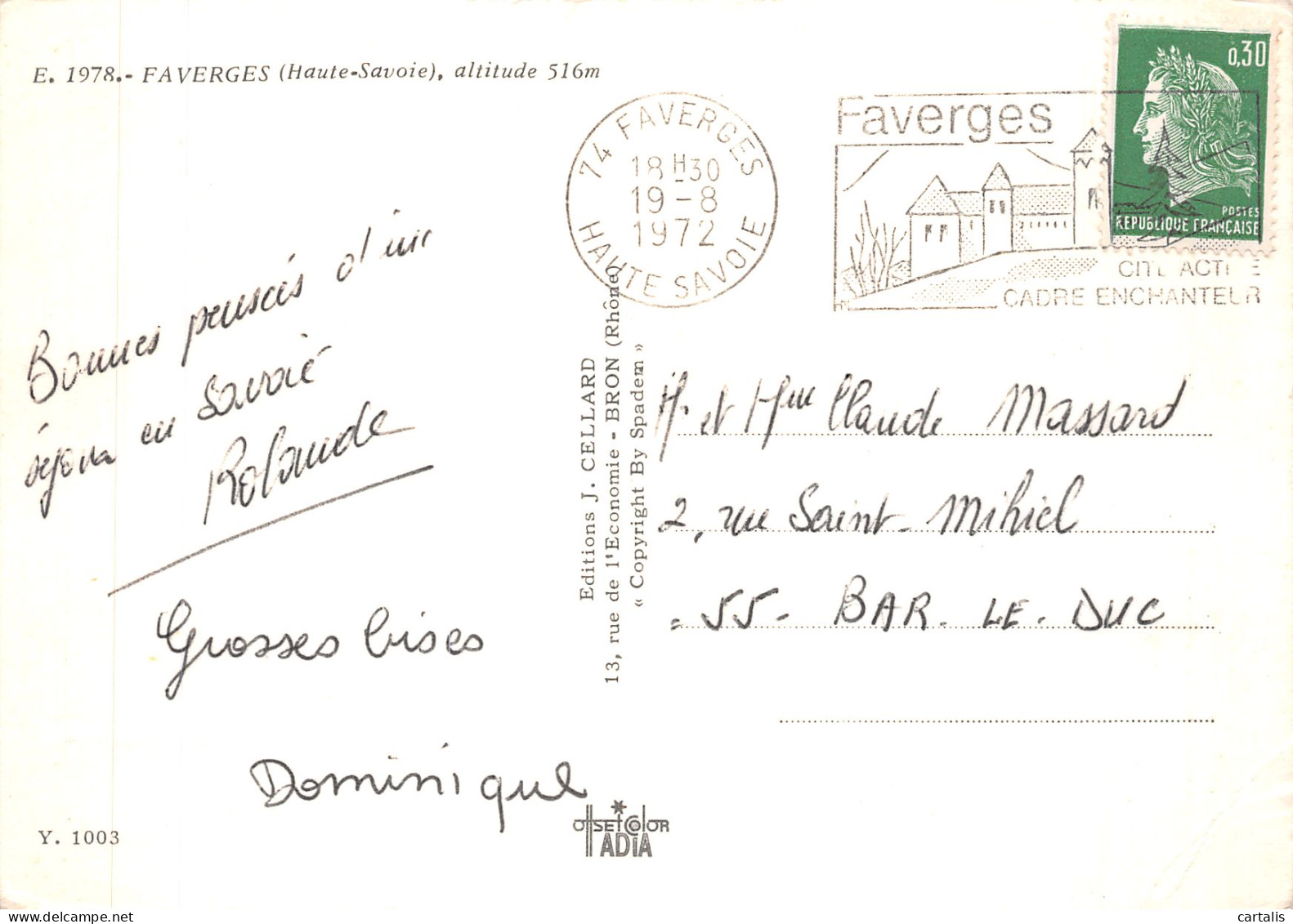 74-FAVERGES-N° 4416-B/0041 - Faverges