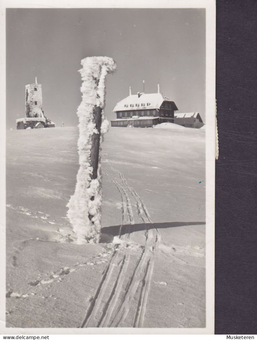 Deutsches Reich PPC Feldbergturm Mit Turmhotel Vereiste Skistange FELDBERG (Schwarzwald) 1933 3x Ebert Echte Real Photo - Feldberg