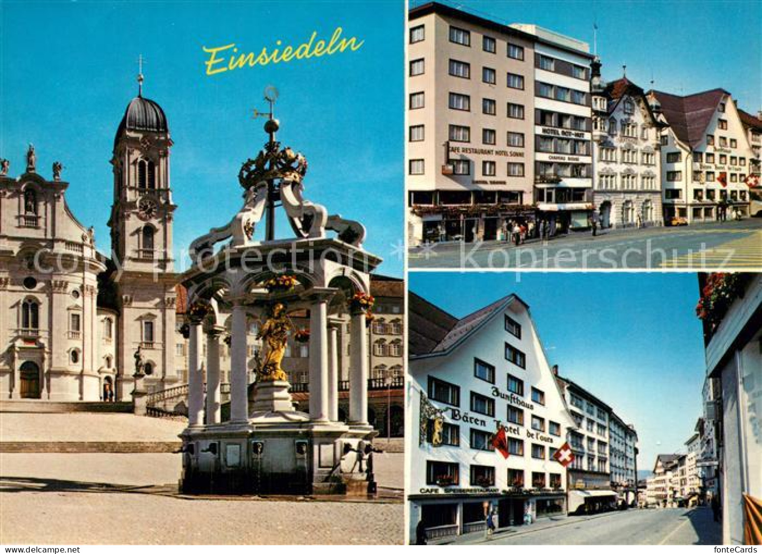 13605930 Einsiedeln SZ Kloster Und Marienbrunnen Dorfpartie Mit Rathaus Zunfthau - Sonstige & Ohne Zuordnung