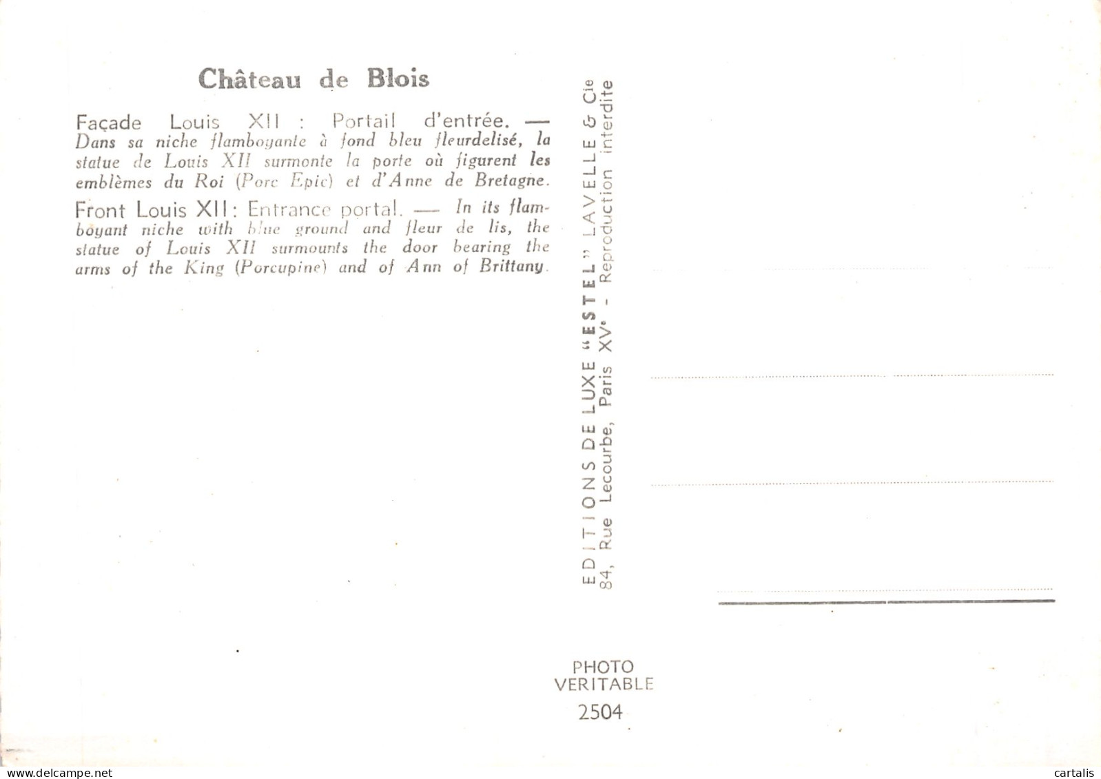41-BLOIS LE CHATEAU-N° 4417-C/0113 - Blois