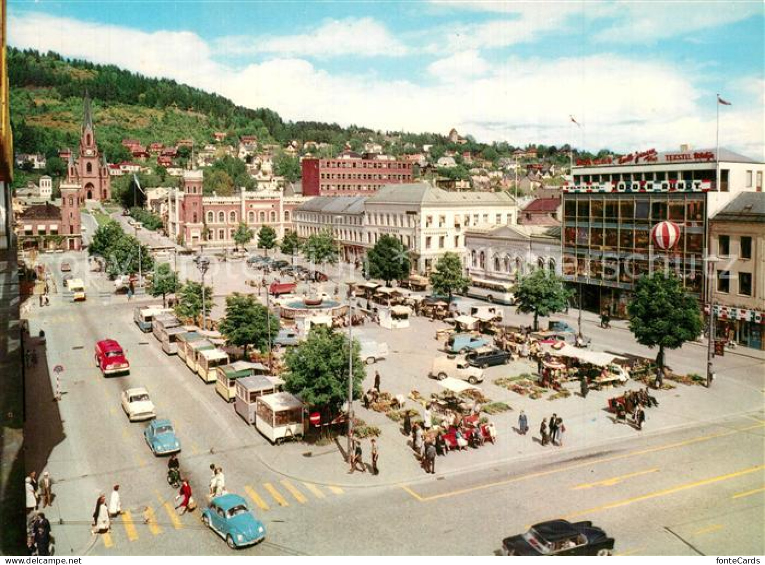 13604867 Drammen Utsikt Over Torget Met Bragernes Kirke Drammen - Norway